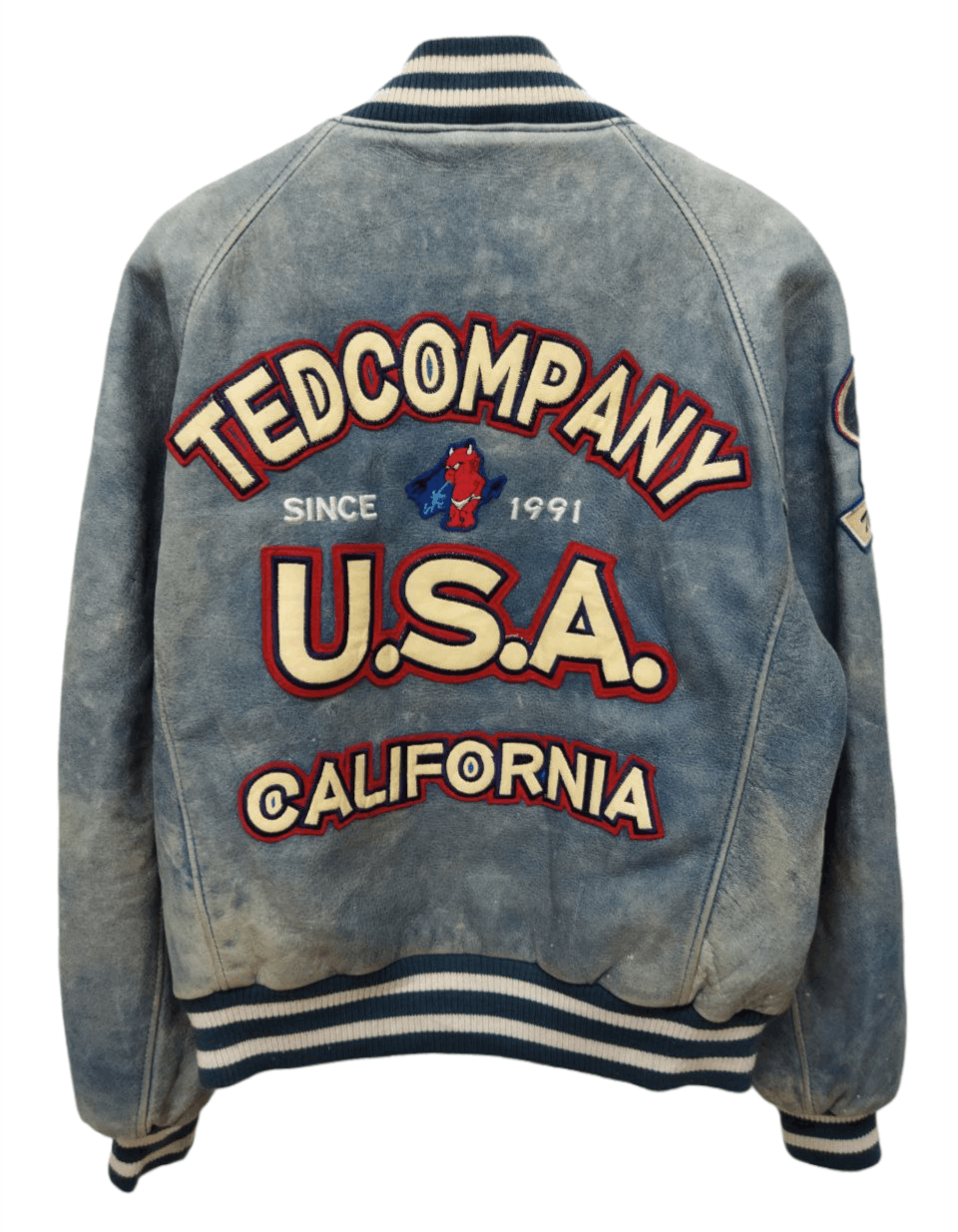 image of Tedman x Varsity Jacket Very Vintage Ted Company Limited Edition Jacket in Blue, Men's (Size Large)