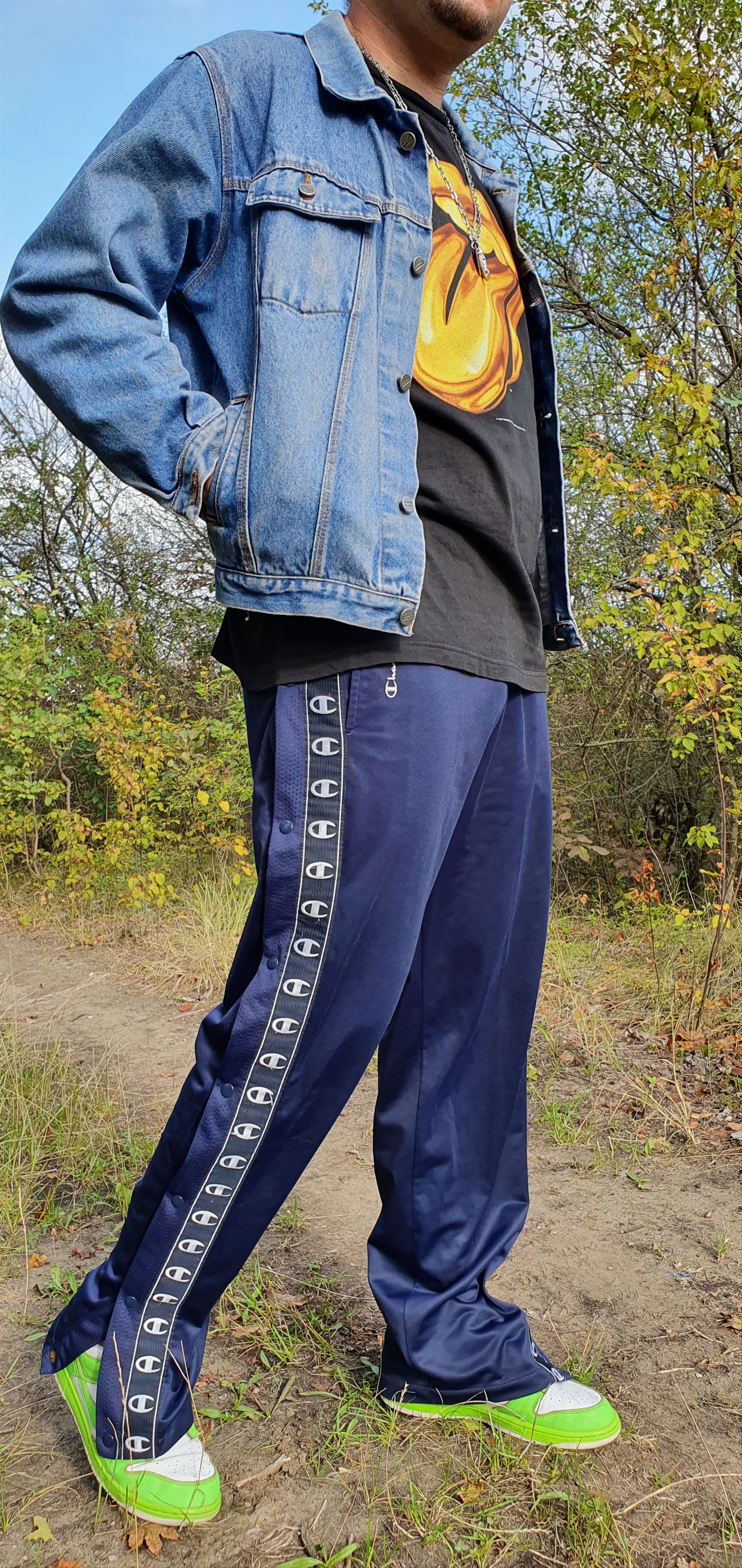 Champion 90s Champion Side Tape TEAR AWAY PANTS pre SUPREME Size US 33 - 8 Thumbnail