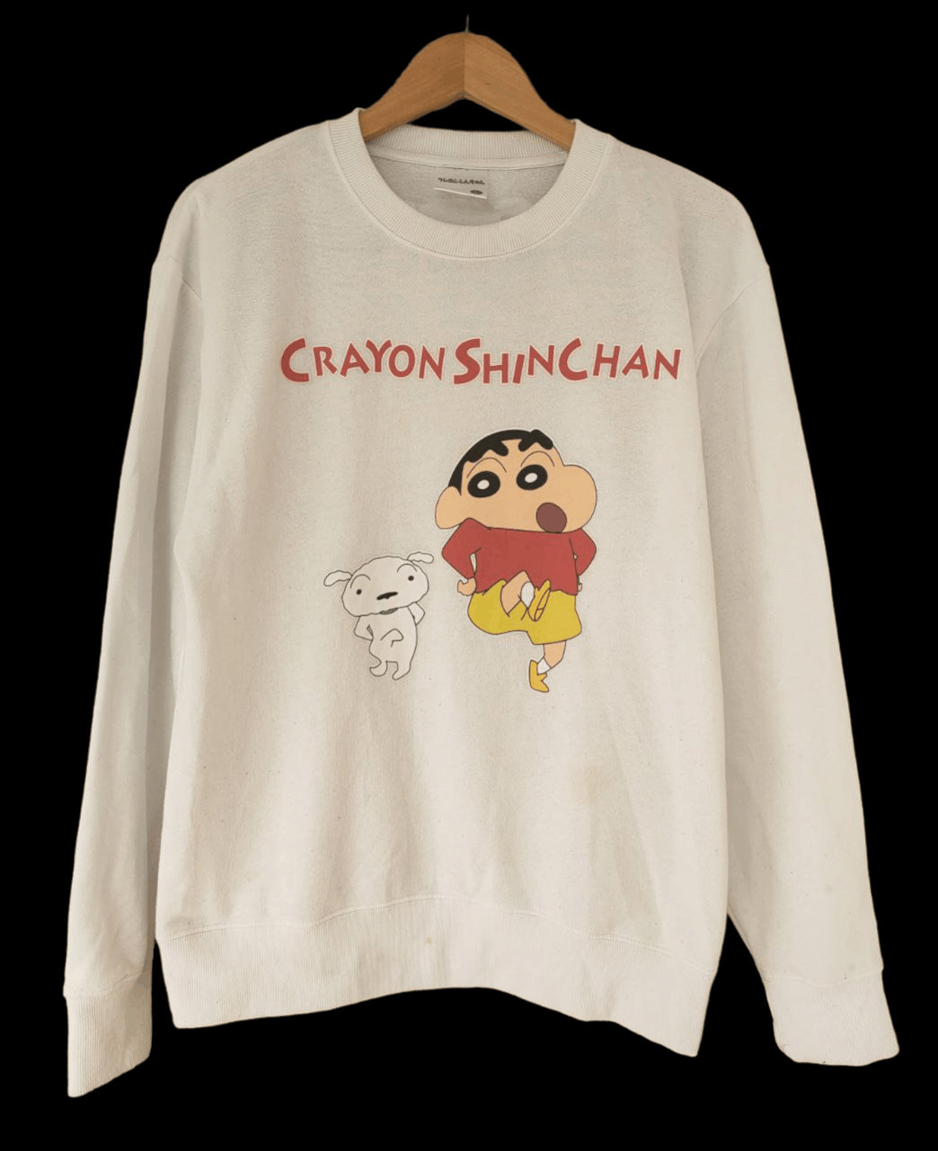 image of Anima x Cartoon Network Crayon Shin Chan Cartoon Crewneck in White, Men's (Size Medium)