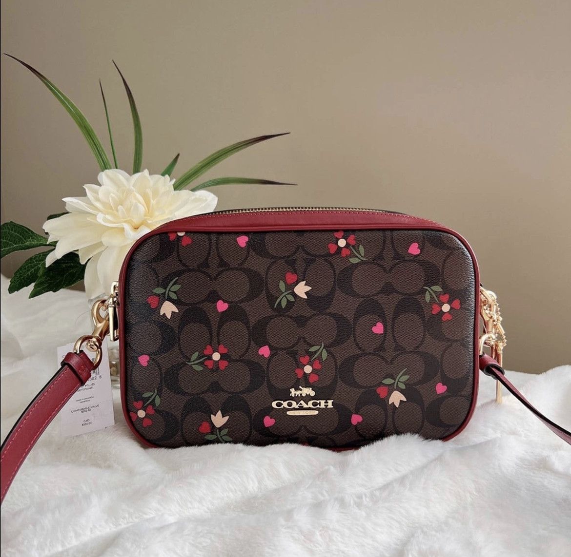 COACH Jes Crossbody Bag With Heart Floral Print