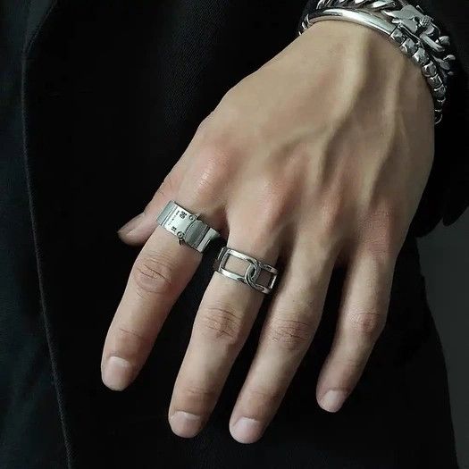 Designer × Vintage Retro punk ring Size ONE SIZE - 1 Thumbnail