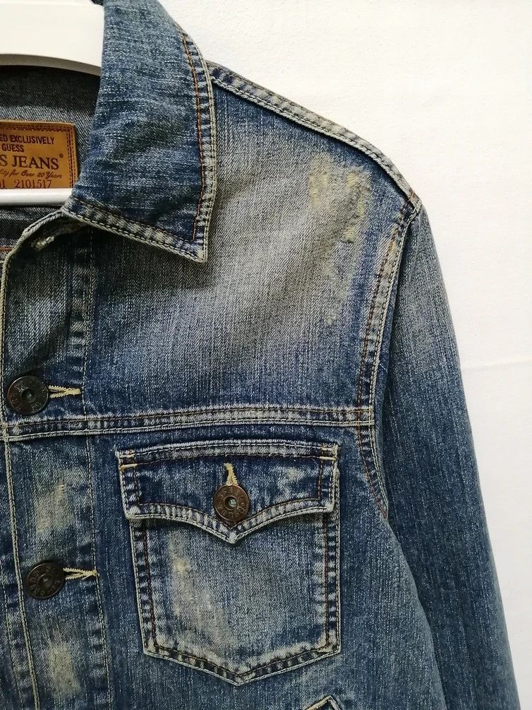 Guess Vintage GUESS Distressed Denim Jacket Lot 01 2101517 Size US S / EU 44-46 / 1 - 12 Thumbnail