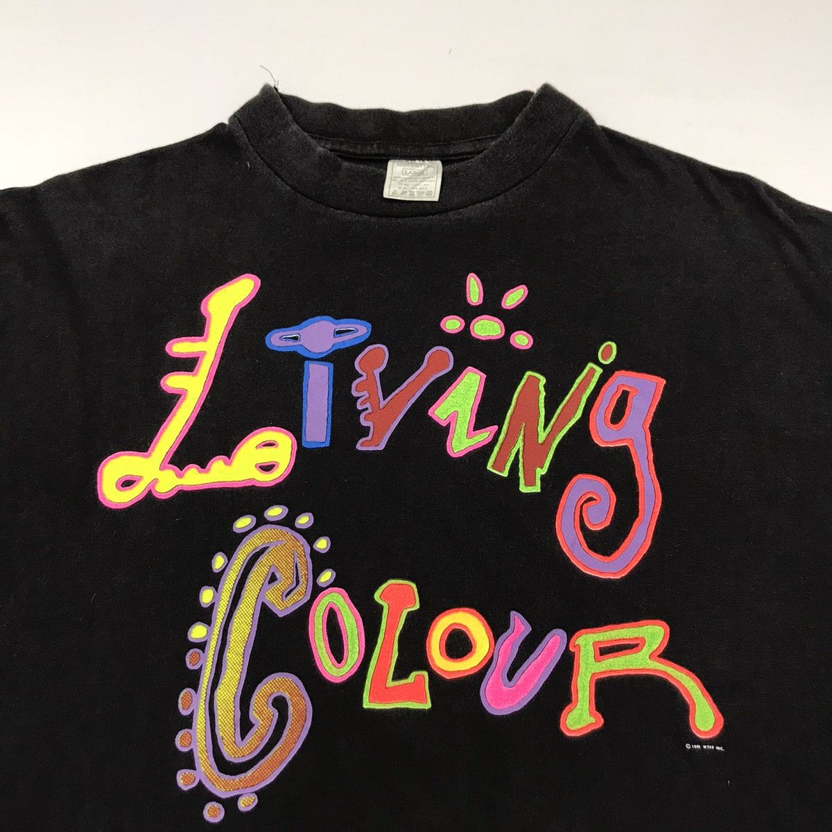 Band Tees × Vintage Rare vintage 90s LIVING COLOUR Stained promo tour t-shirt Size US L / EU 52-54 / 3 - 4 Thumbnail