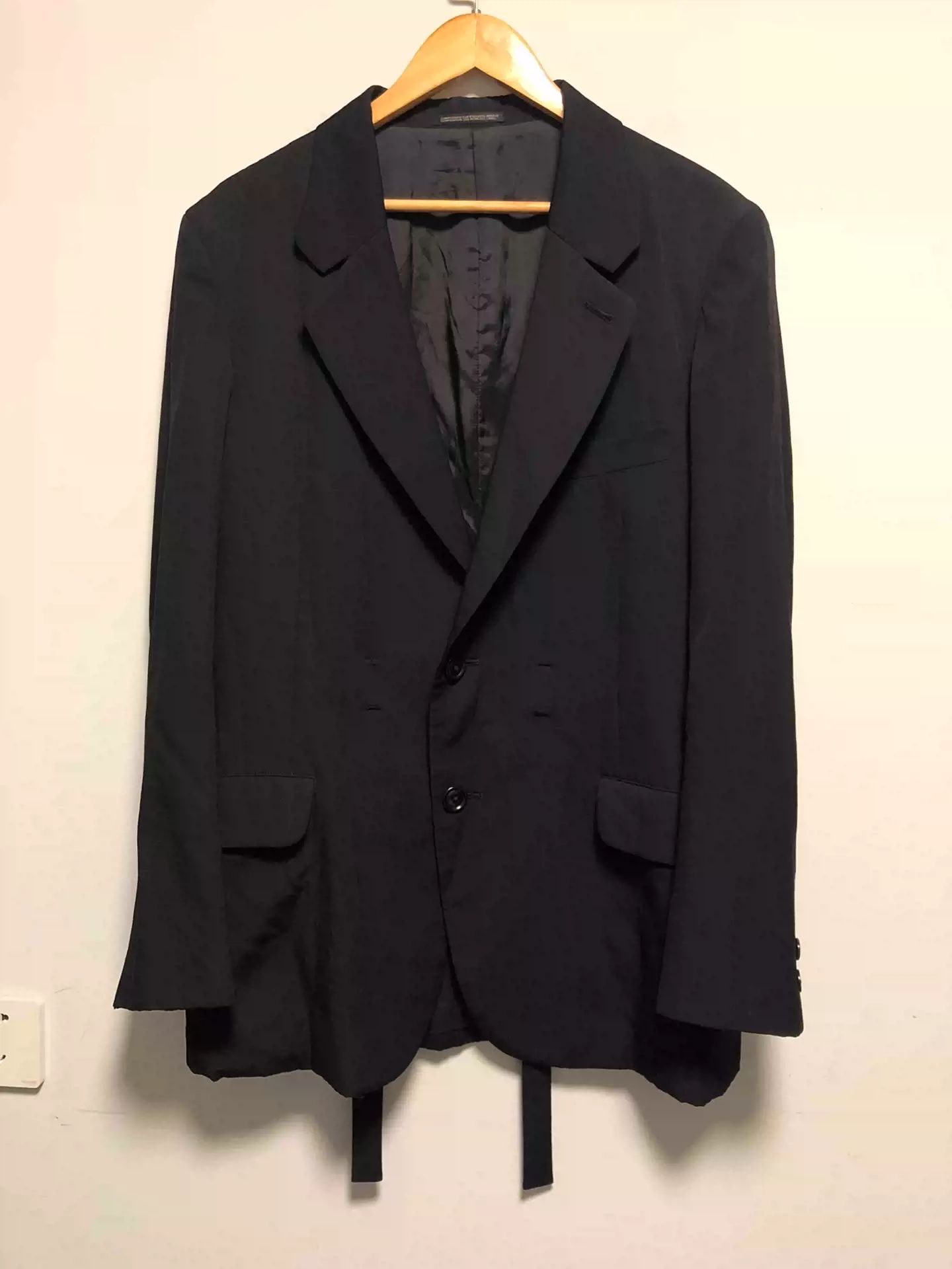 Pre-owned Yohji Yamamoto Mafia Ribbon Suit In Black