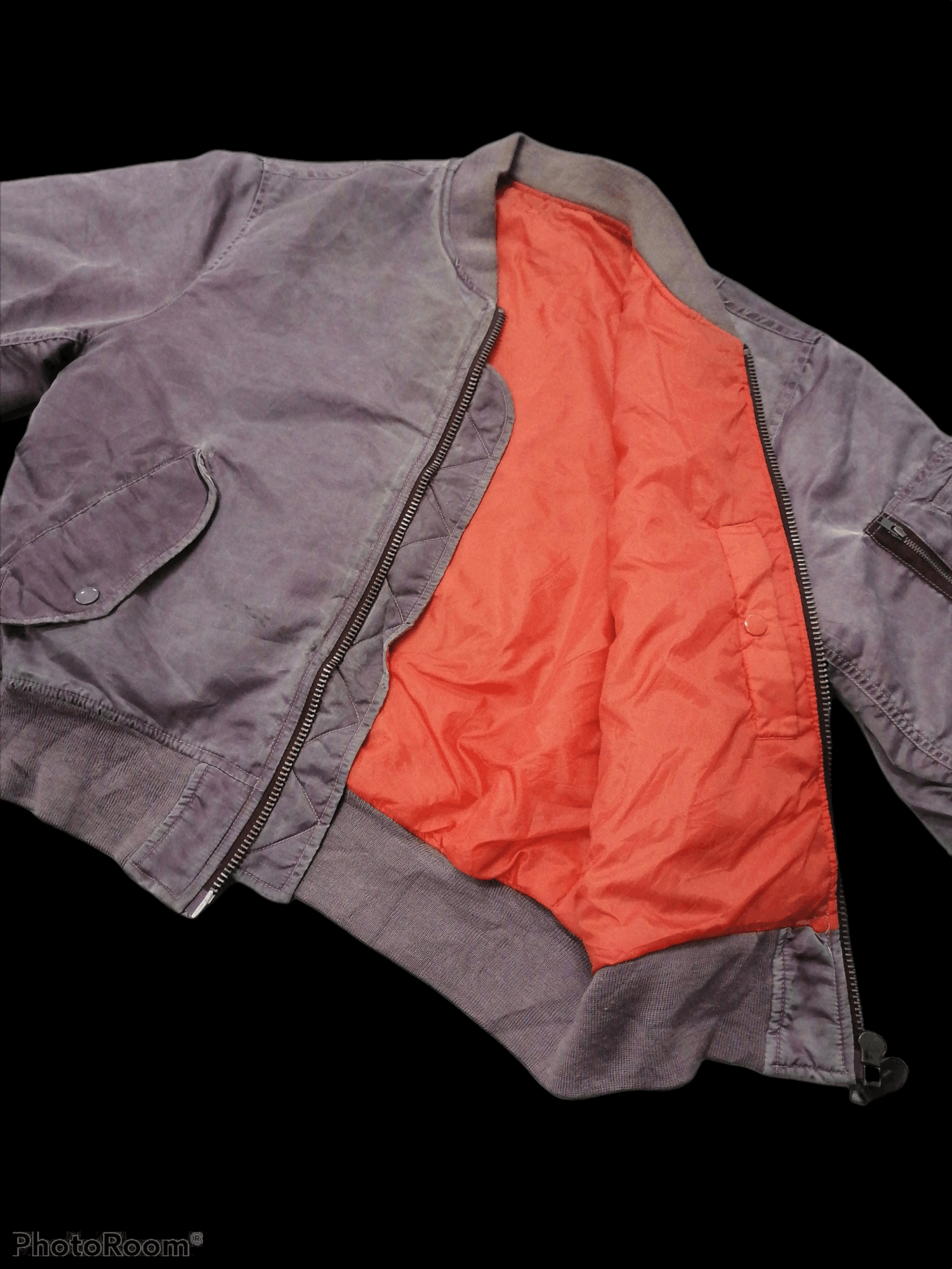 Uniqlo Distressed Faded Maroon Trashed Uniqlo Bomber Jackets Size US M / EU 48-50 / 2 - 5 Thumbnail