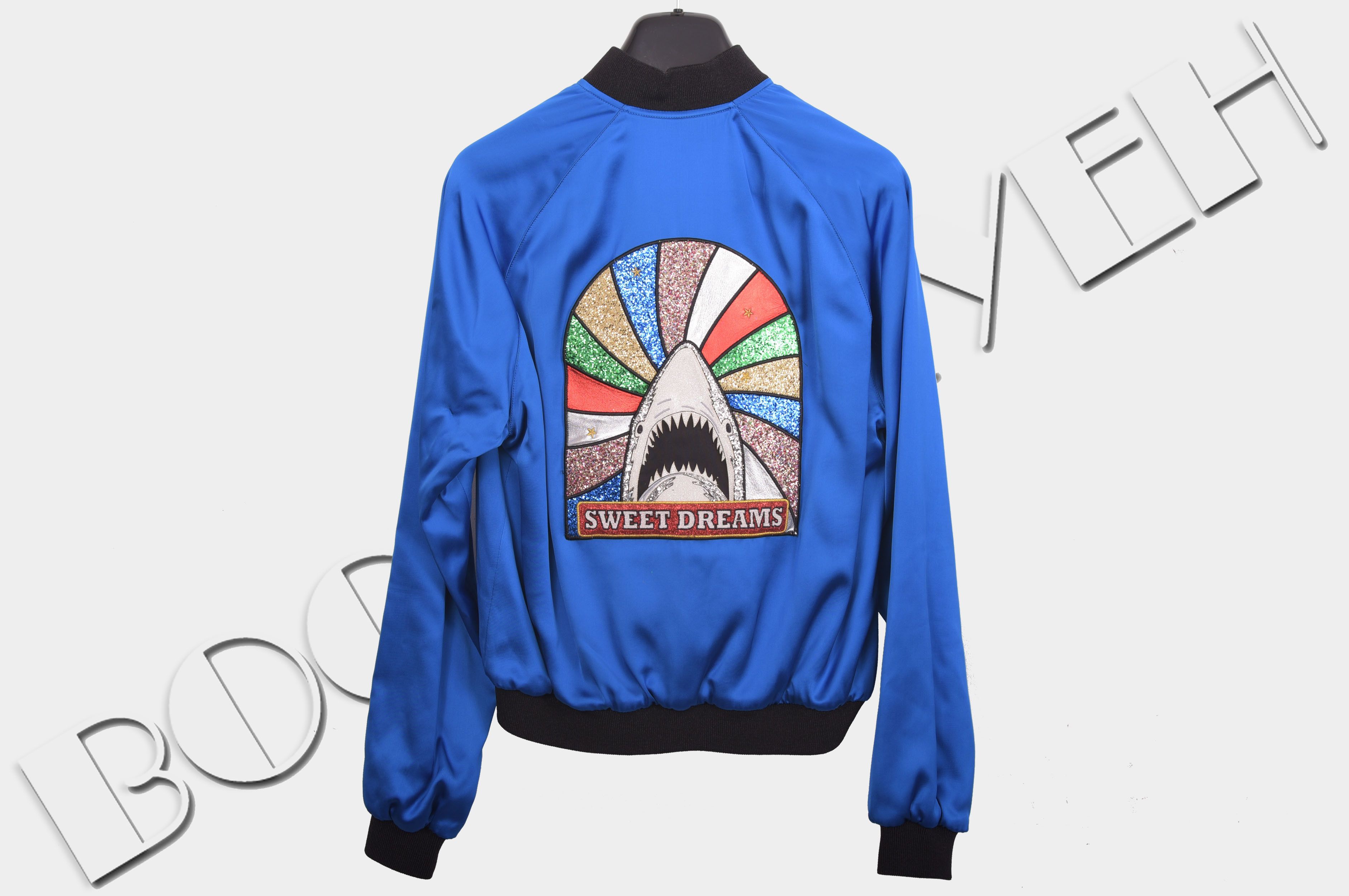 Saint Laurent Paris Blue 'Sweet Dreams' Shark Patch Teddy Jacket Size US S / EU 44-46 / 1 - 2 Thumbnail