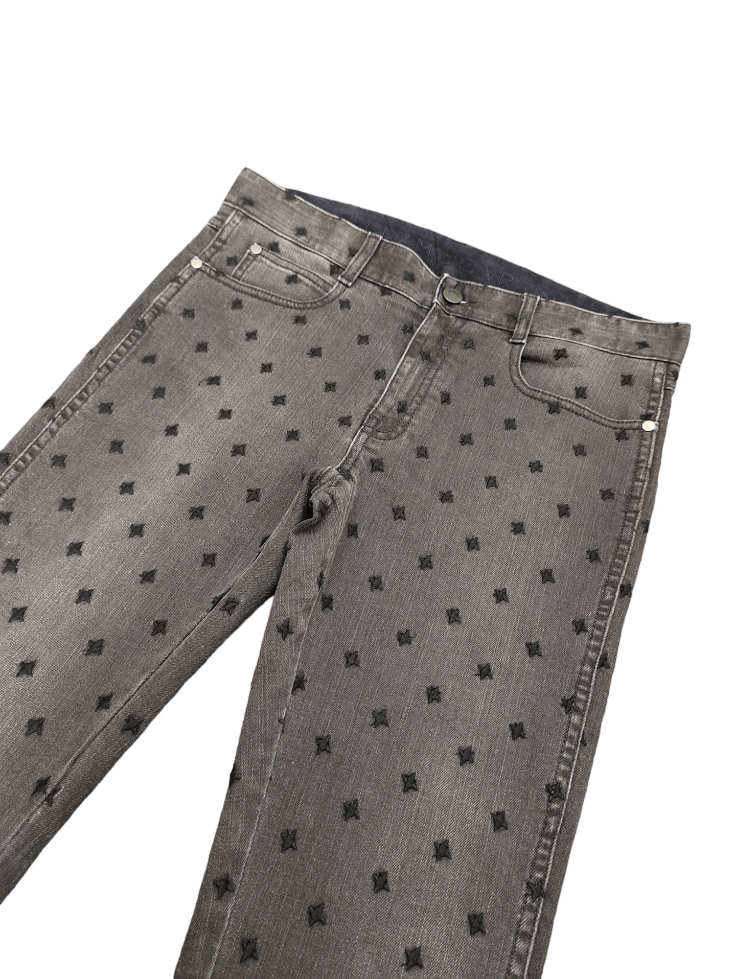 Hysteric Glamour Stella McCartney Embroidered Black Stars Skinny Pants Size US 28 / EU 44 - 2 Thumbnail