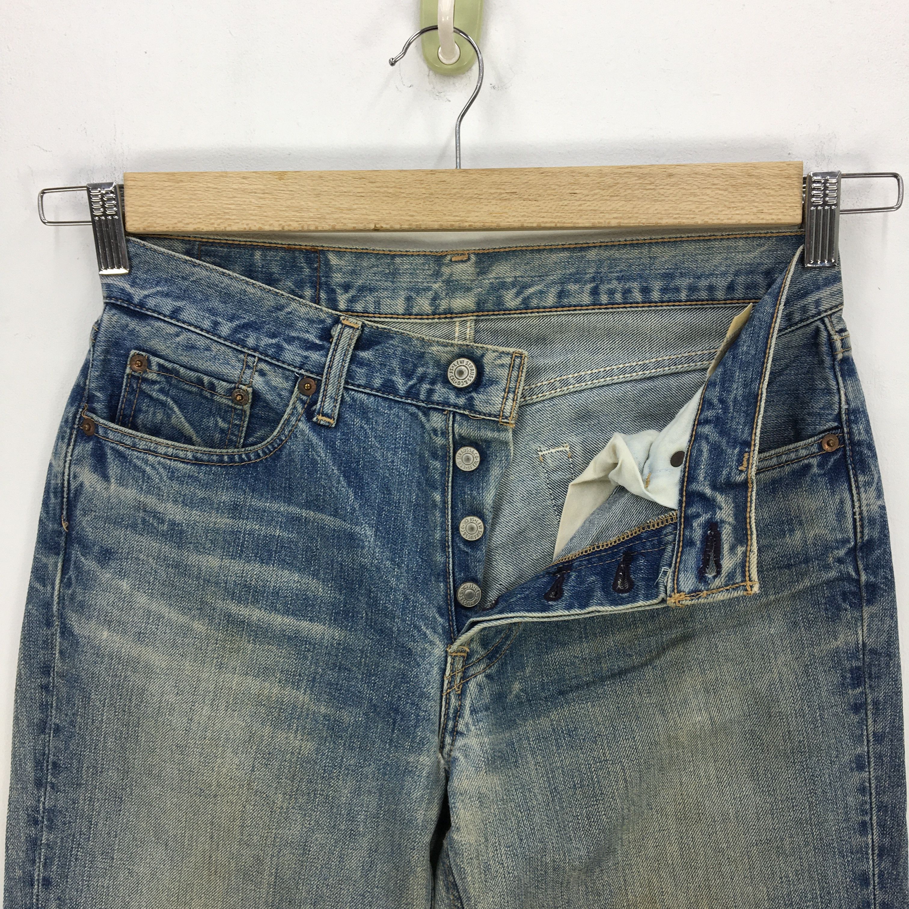 Levi's Vintage Levis 501 Jeans Light Wash Levi's Button Fly Denim Size US 30 / EU 46 - 11 Thumbnail