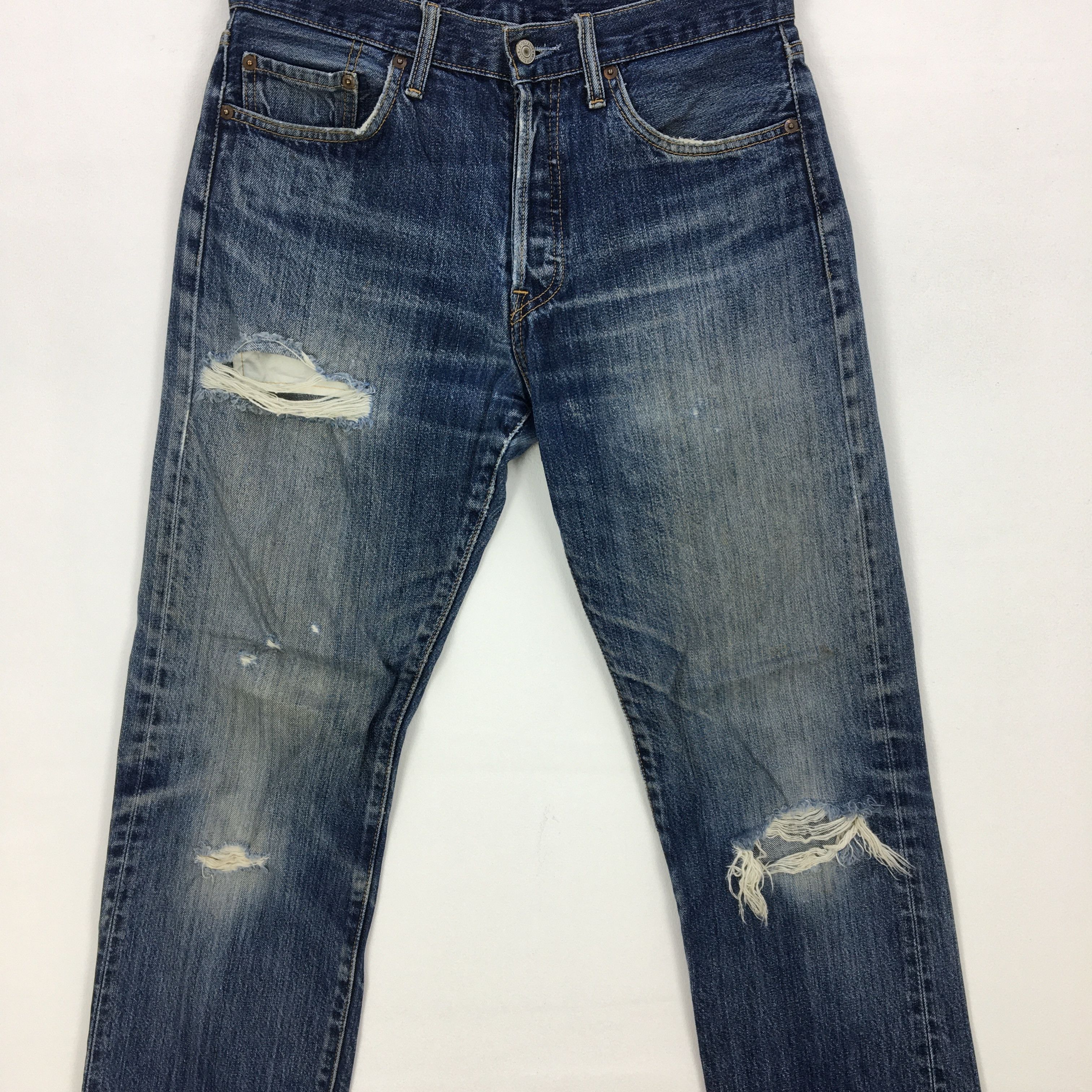Levi's Vintage Levis Jeans Pants Blue Distressed Levi's 501 Denim Size 28" / US 6 / IT 42 - 6 Thumbnail