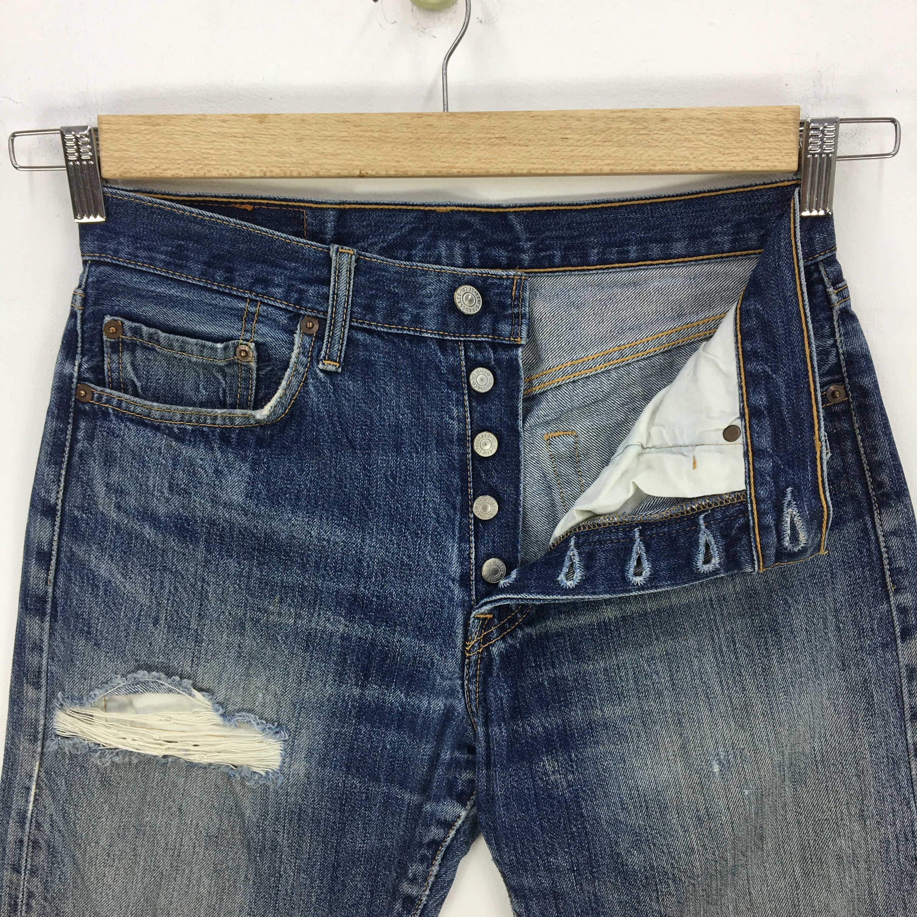 Levi's Vintage Levis Jeans Pants Blue Distressed Levi's 501 Denim Size 28" / US 6 / IT 42 - 8 Thumbnail