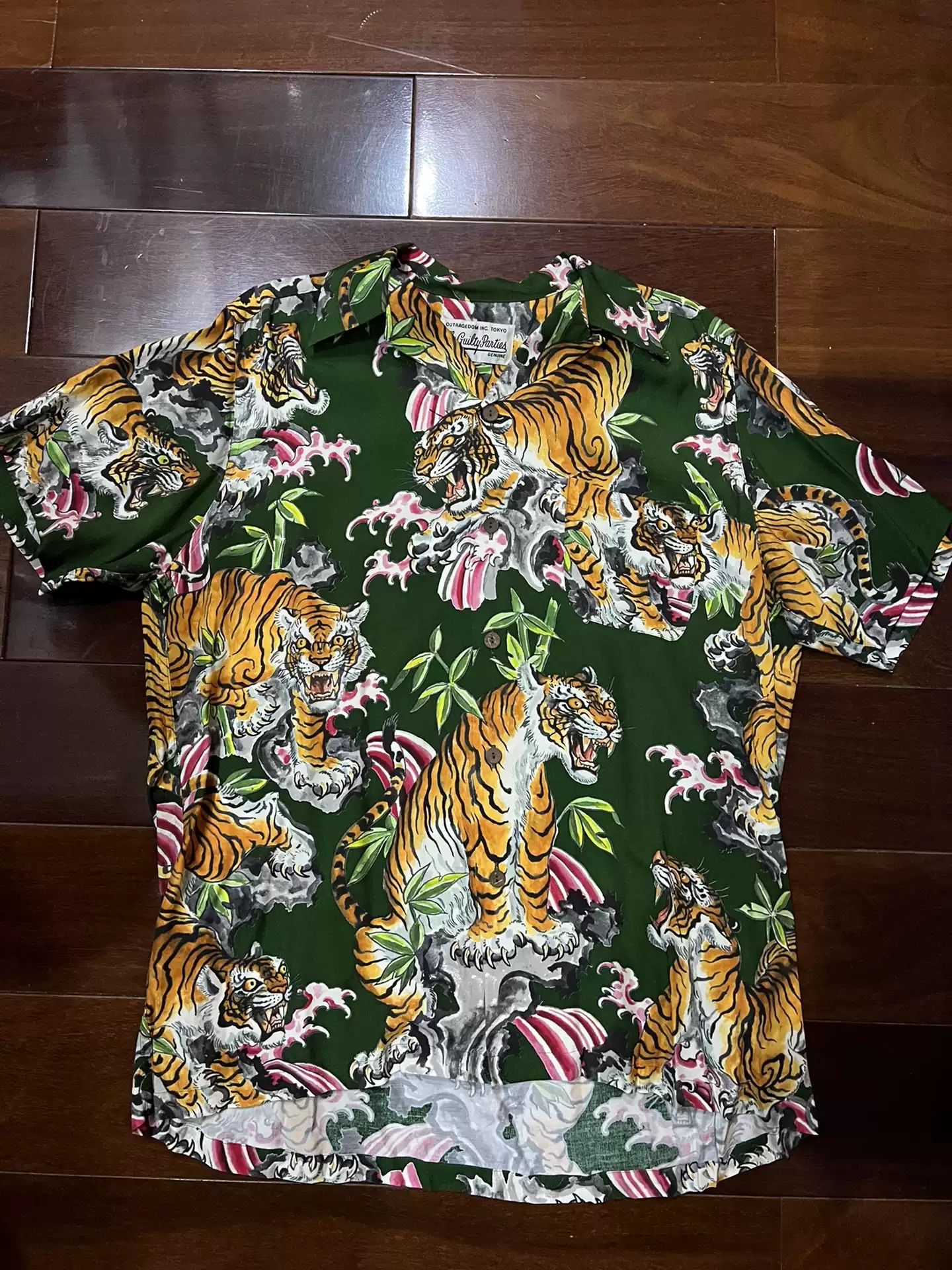 image of Wacko Maria Green Tim Lehi Shirt, Men's (Size Medium)
