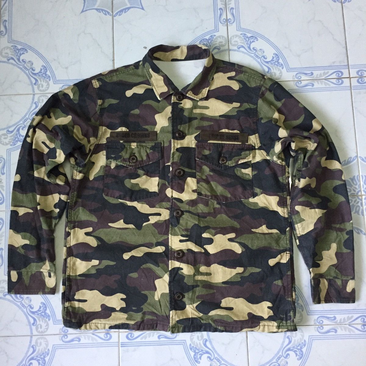 Japanese Brand Smiley Rodeo Crowns Camo Army Button Up Jacket Size US M / EU 48-50 / 2 - 16 Thumbnail