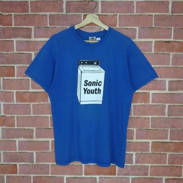 image of Band Tees x Tour Tee Vintage Early 00S Sonic Youth Washing Machines Grunge Band in Blue (Size Mediu