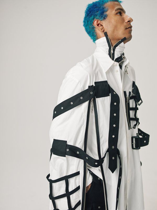 Takahiromiyashita The Soloist. Oversized Music Staff Strapped Bondage Shirt Size US XL / EU 56 / 4 - 6 Thumbnail