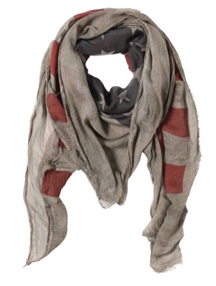 John Varvatos American flag scarf. Brown red. Size ONE SIZE - 4 Thumbnail
