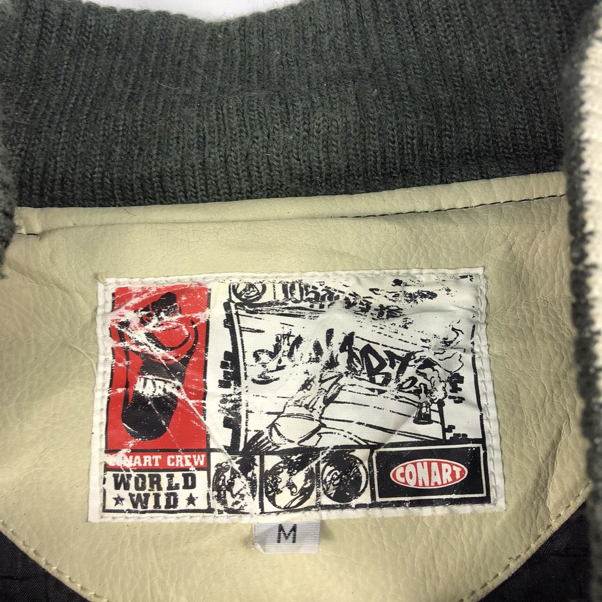 Vintage Vintage CONART LA Graphicly design gear wool leather jacket Size US M / EU 48-50 / 2 - 5 Thumbnail