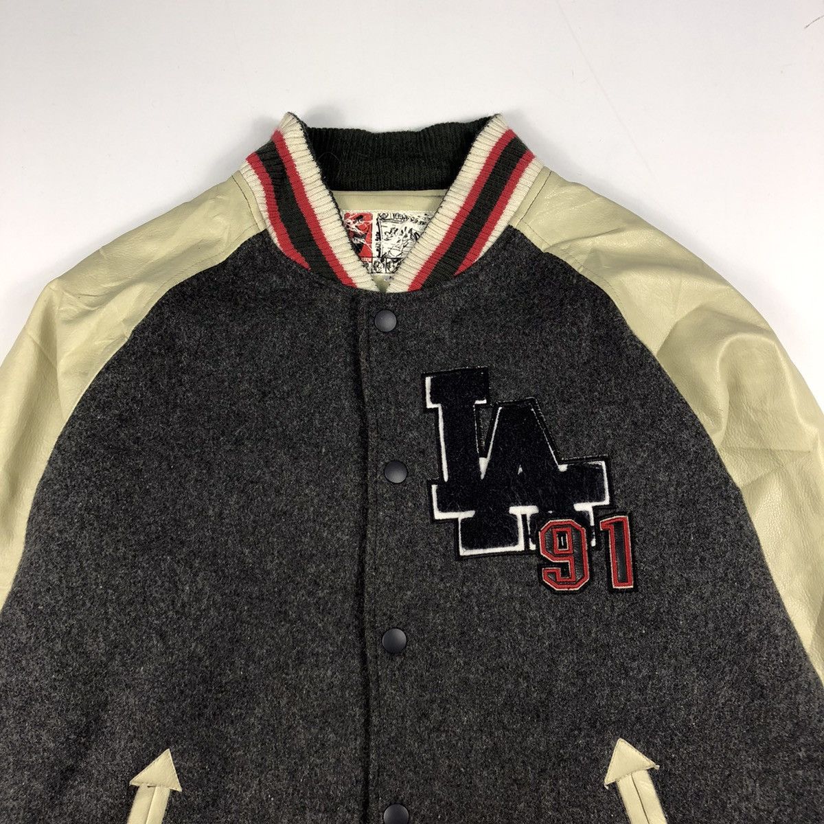 Vintage Vintage CONART LA Graphicly design gear wool leather jacket Size US M / EU 48-50 / 2 - 2 Thumbnail