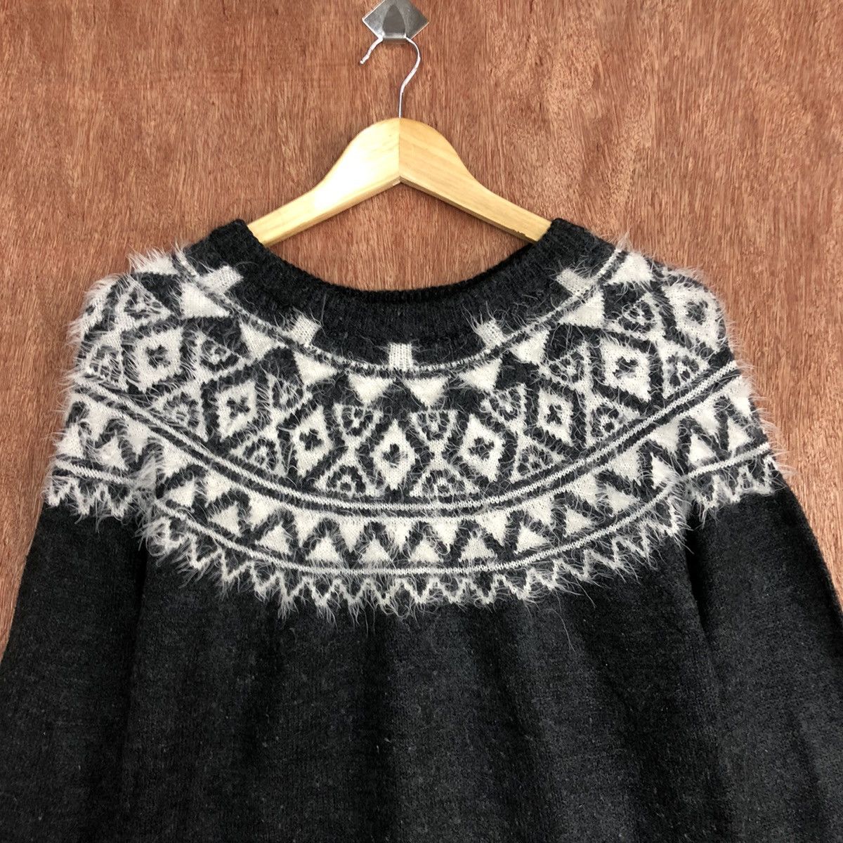 Homespun Knitwear DL Antiqulothes Grey Navajo mohair shaggy Knitwear #c750 Size US S / EU 44-46 / 1 - 2 Thumbnail
