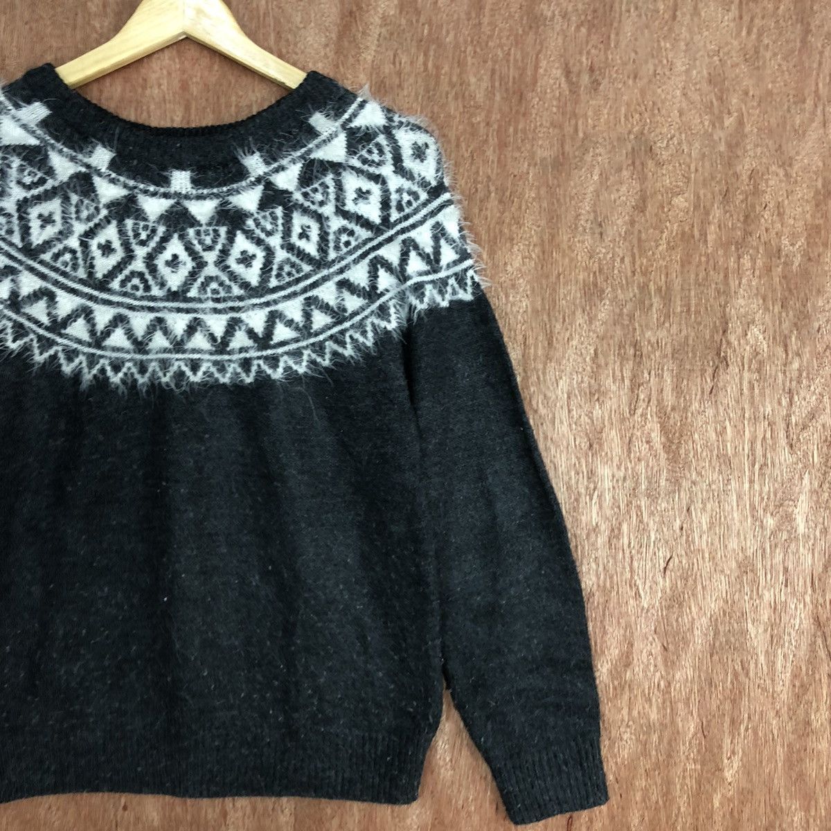 Homespun Knitwear DL Antiqulothes Grey Navajo mohair shaggy Knitwear #c750 Size US S / EU 44-46 / 1 - 5 Thumbnail
