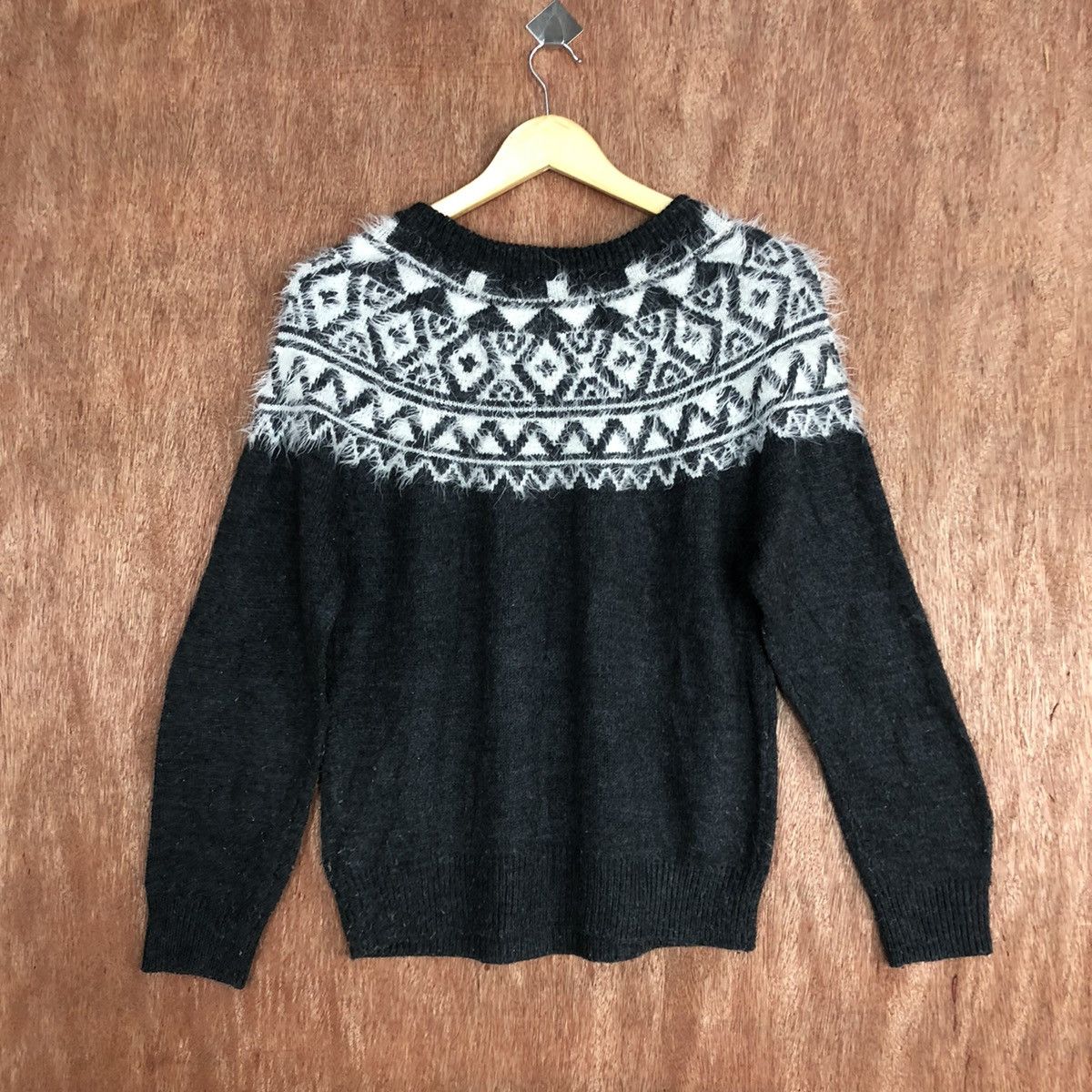 Homespun Knitwear DL Antiqulothes Grey Navajo mohair shaggy Knitwear #c750 Size US S / EU 44-46 / 1 - 10 Thumbnail