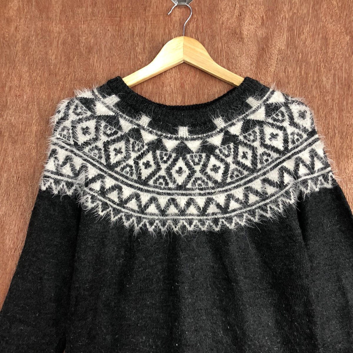 Homespun Knitwear DL Antiqulothes Grey Navajo mohair shaggy Knitwear #c750 Size US S / EU 44-46 / 1 - 8 Thumbnail
