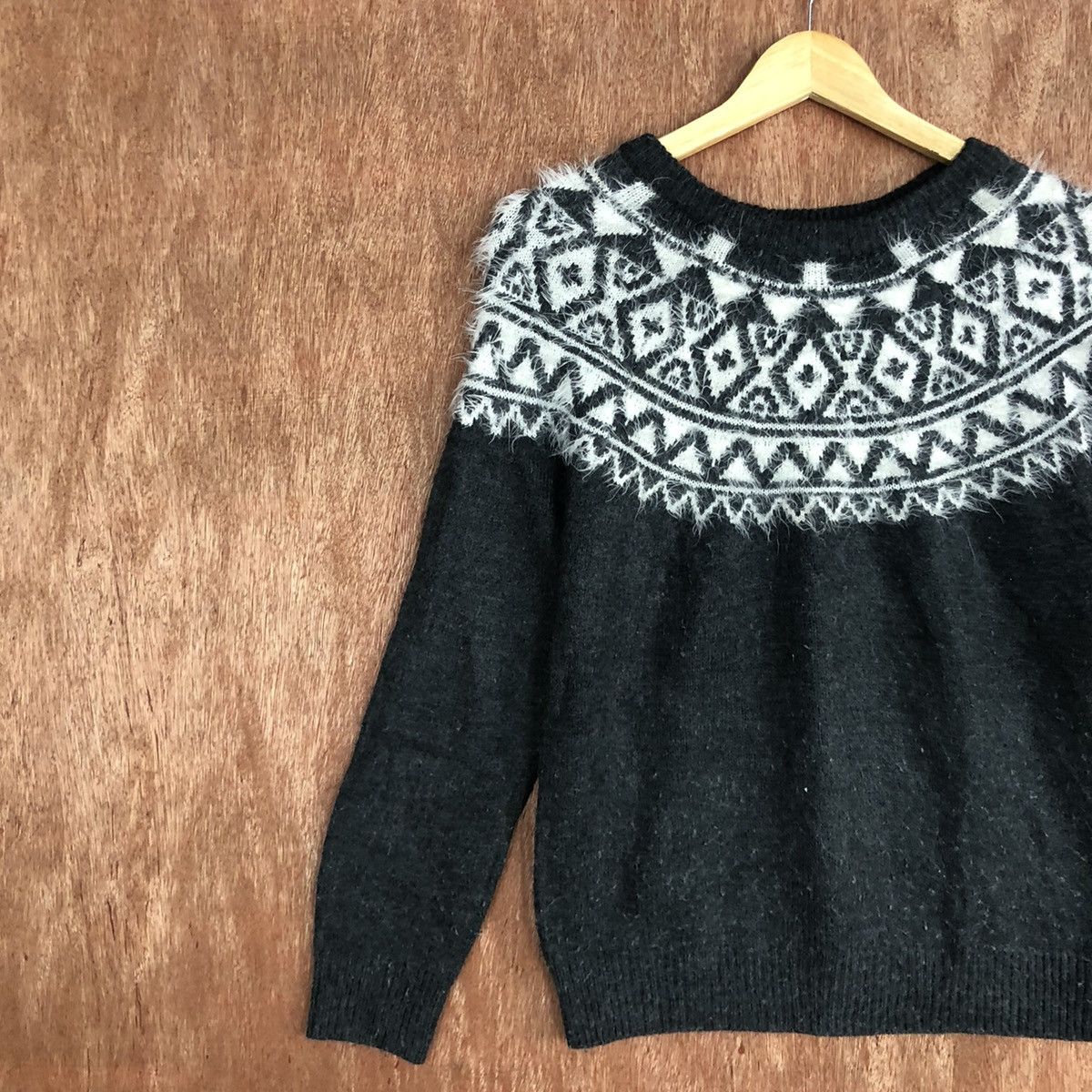 Homespun Knitwear DL Antiqulothes Grey Navajo mohair shaggy Knitwear #c750 Size US S / EU 44-46 / 1 - 7 Thumbnail