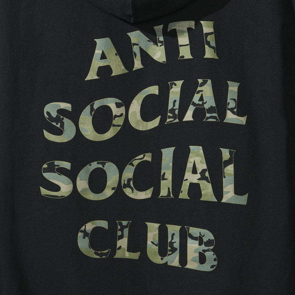 Anti Social Social Club DS ASSC Woodland Camo Logo Woody Black Hoodie BAPE MagOC Size US S / EU 44-46 / 1 - 3 Thumbnail
