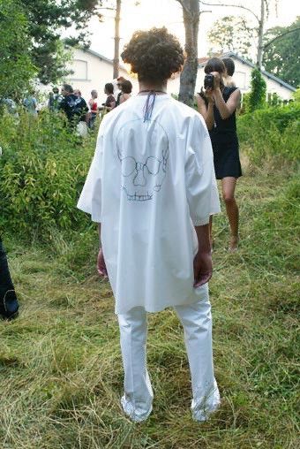 SS04 painted oversized woven t-shirt