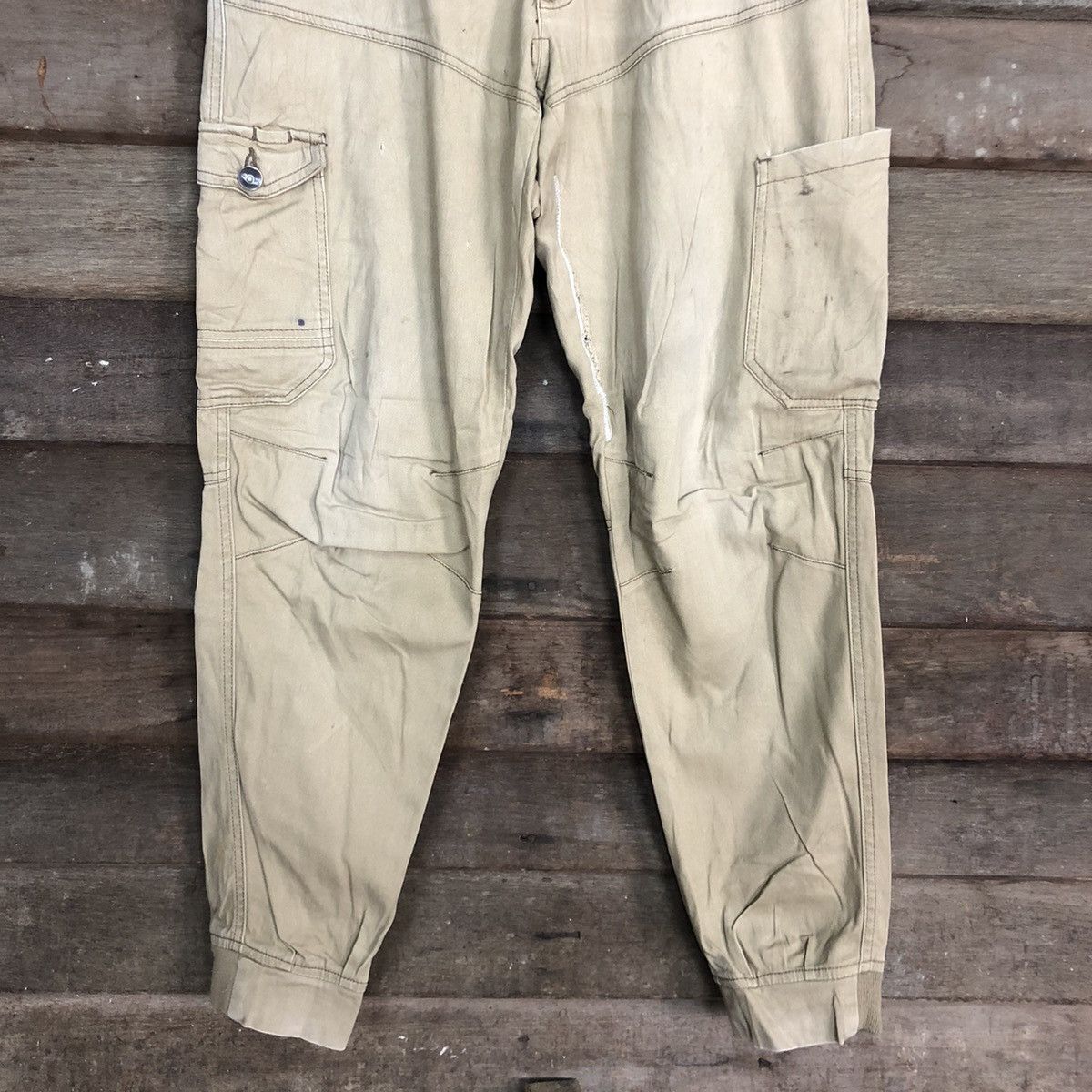Japanese Brand Jogger Stretch japan Brown Multipocket Cargo Pants #c994 Size US 28 / EU 44 - 3 Thumbnail