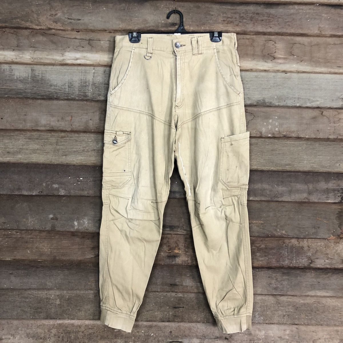 image of Jogger Stretch Japan Brown Multipocket Cargo Pants C994, Men's (Size 28)