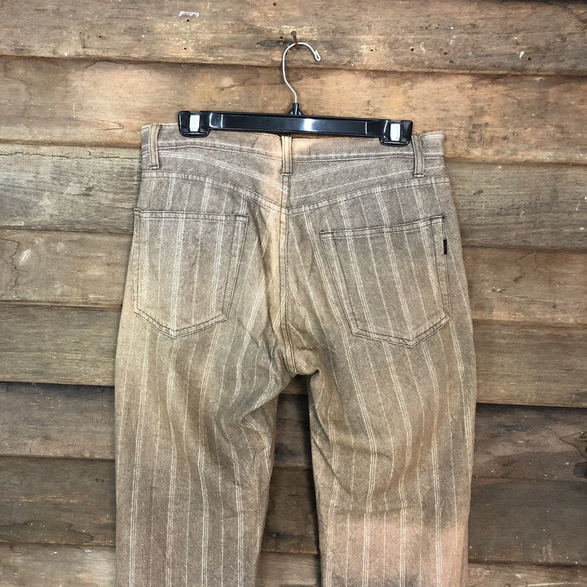 Japanese Brand DL Bee Bell faded Brown stripe Straight Pants #c975 Size US 30 / EU 46 - 7 Thumbnail