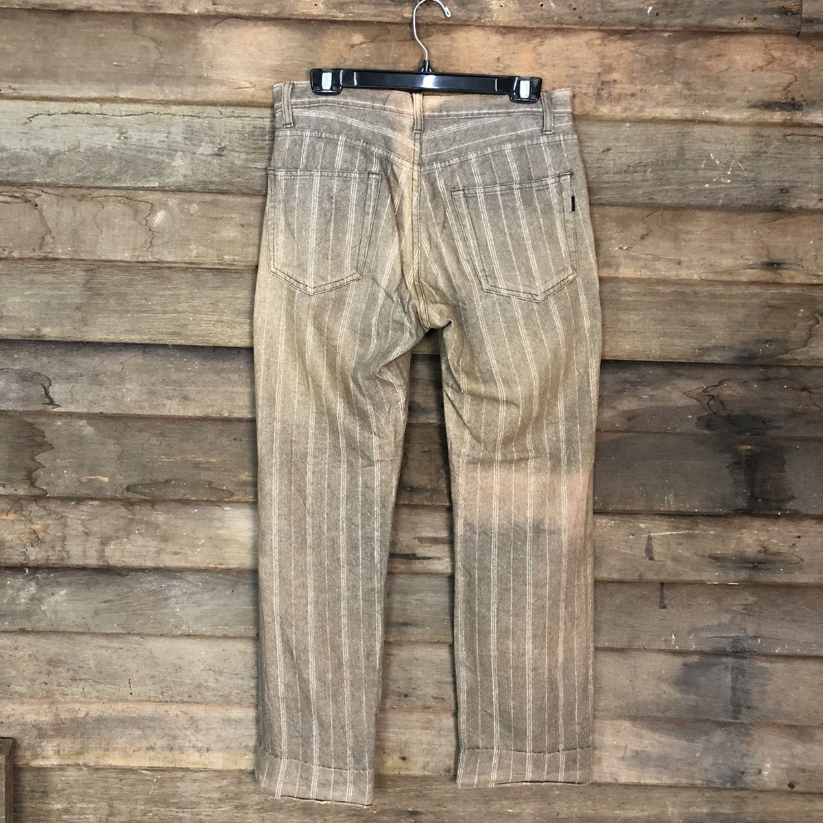 Japanese Brand DL Bee Bell faded Brown stripe Straight Pants #c975 Size US 30 / EU 46 - 6 Thumbnail