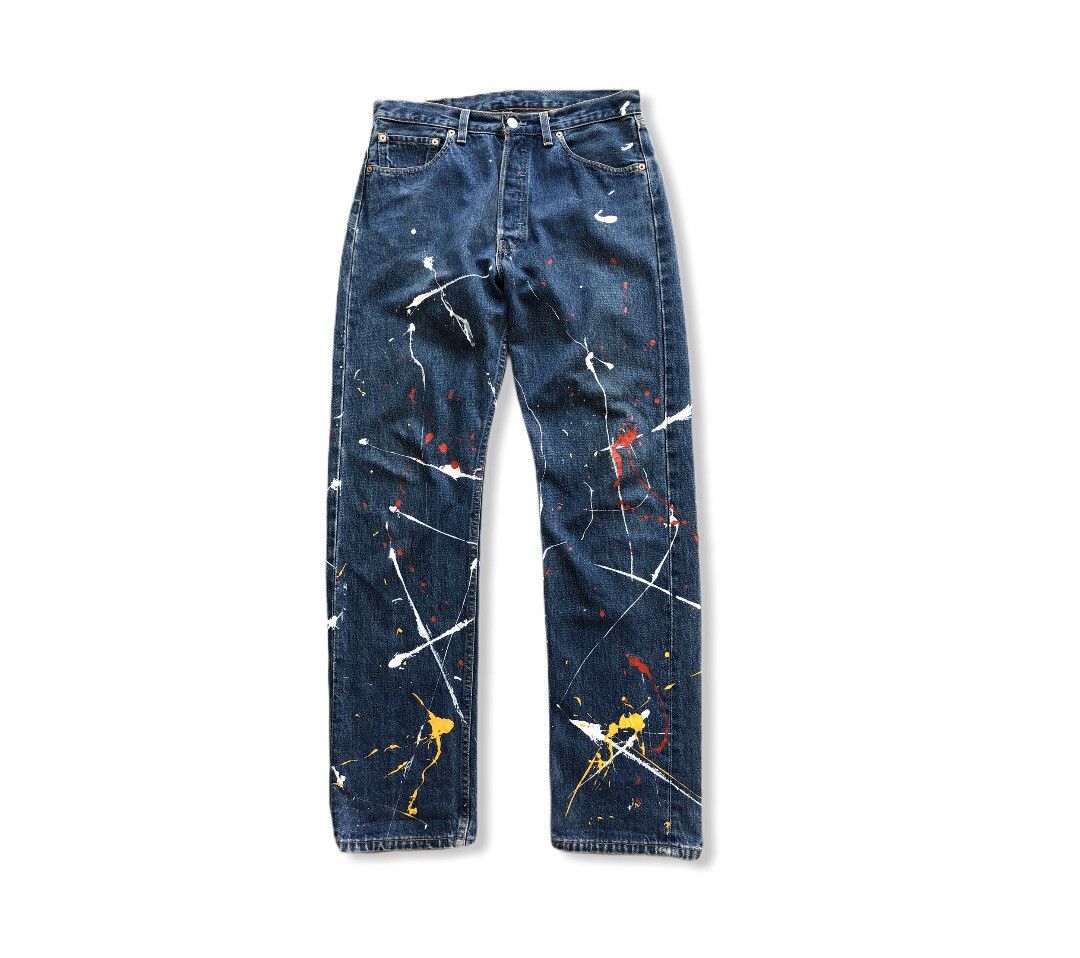 Image of Levis Made Crafted x Levis Vintage Clothing Vintage Levi’S 501 Painted Splash Denim Pant (Size 33)