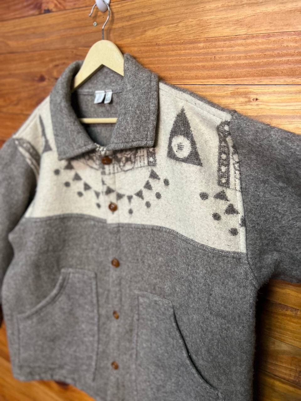 Handmade HANDMADE🔥VINTAGE WOOL NATIVE JACKET MADE IN ECUADOR Size US L / EU 52-54 / 3 - 7 Thumbnail