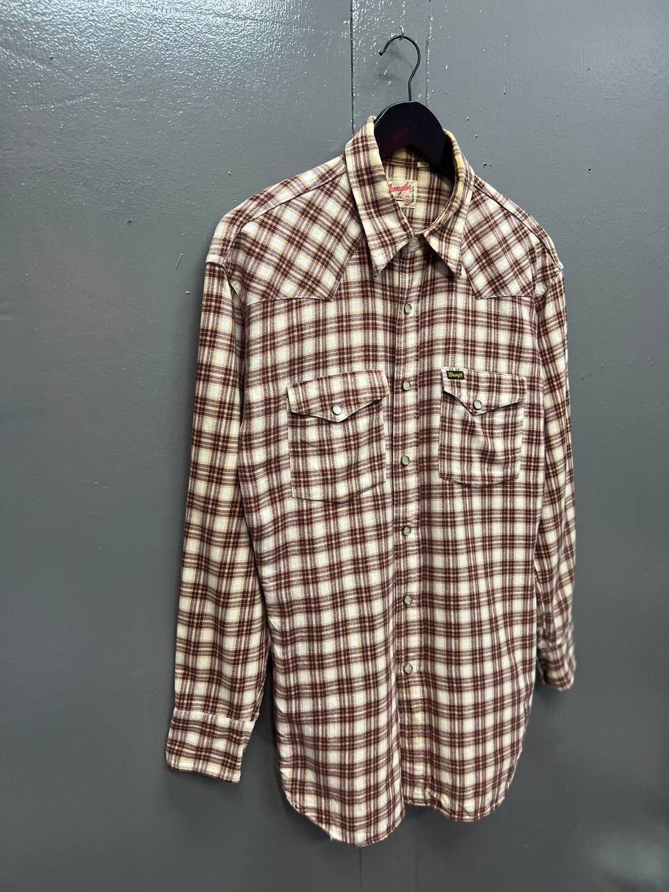Flannel VINTAGE WRANGLER PEARL SNAP BUTTON FLANNEL Size US L / EU 52-54 / 3 - 2 Thumbnail