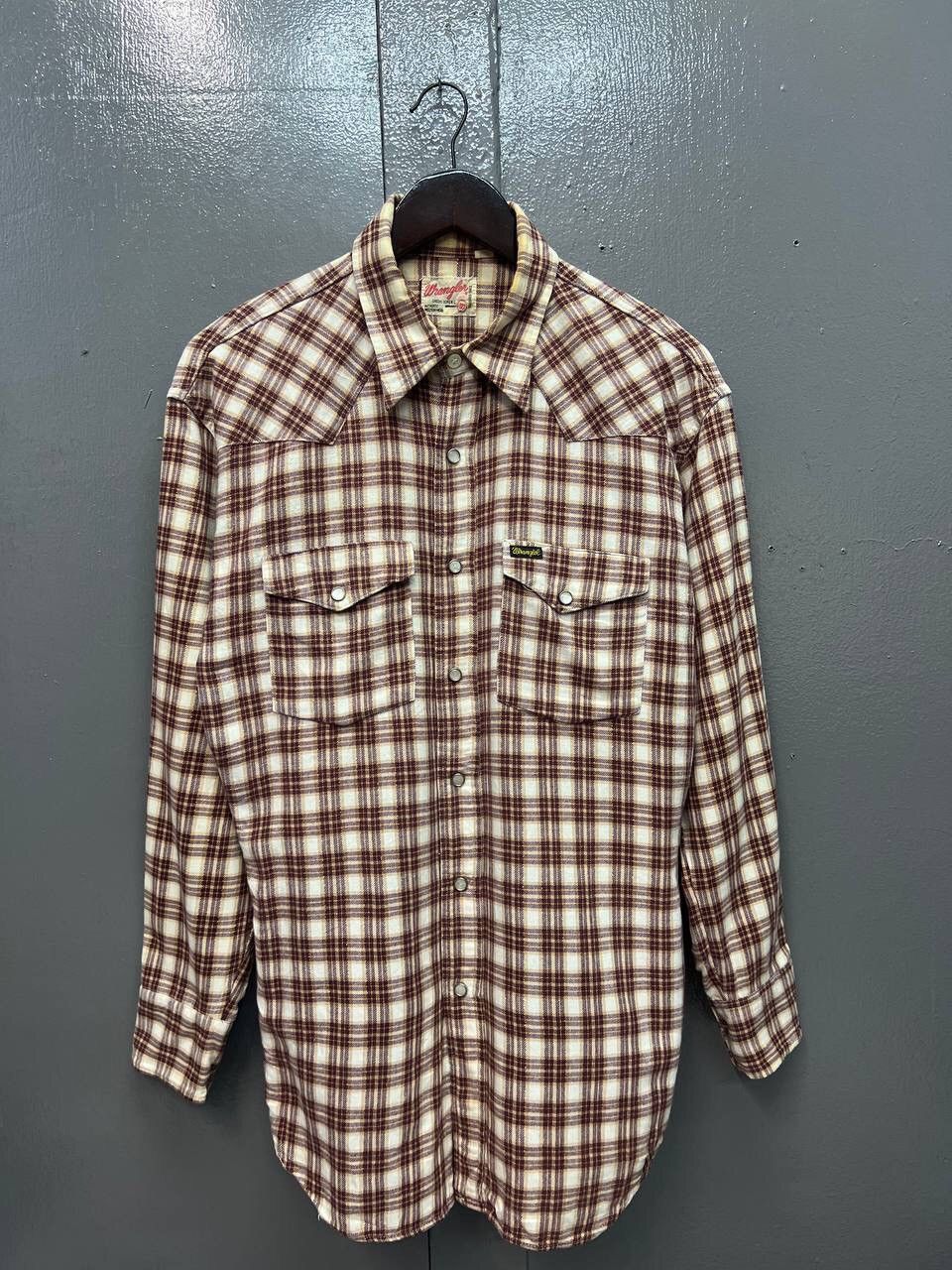 Flannel VINTAGE WRANGLER PEARL SNAP BUTTON FLANNEL Size US L / EU 52-54 / 3 - 1 Thumbnail