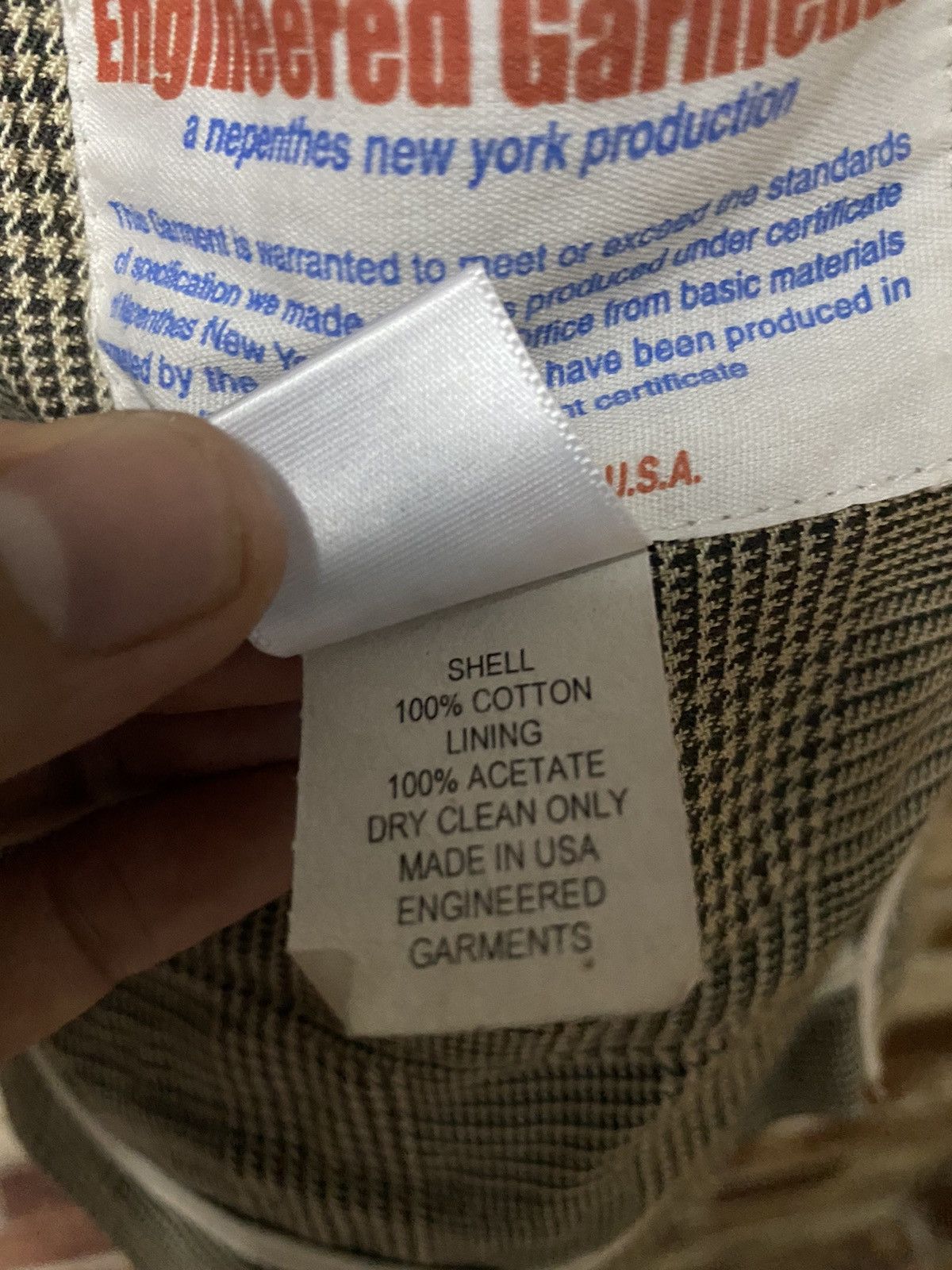 Engineered Garments ENGINEERED GARMENT COTTON GLEN PLAID MEN JACKET-GK142 Size US M / EU 48-50 / 2 - 14 Thumbnail