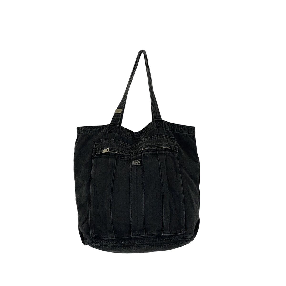 image of Distressed Denim x Head Porter Porter Tokyo Japan Denim Shoulder/tote Bag in Black, Men's