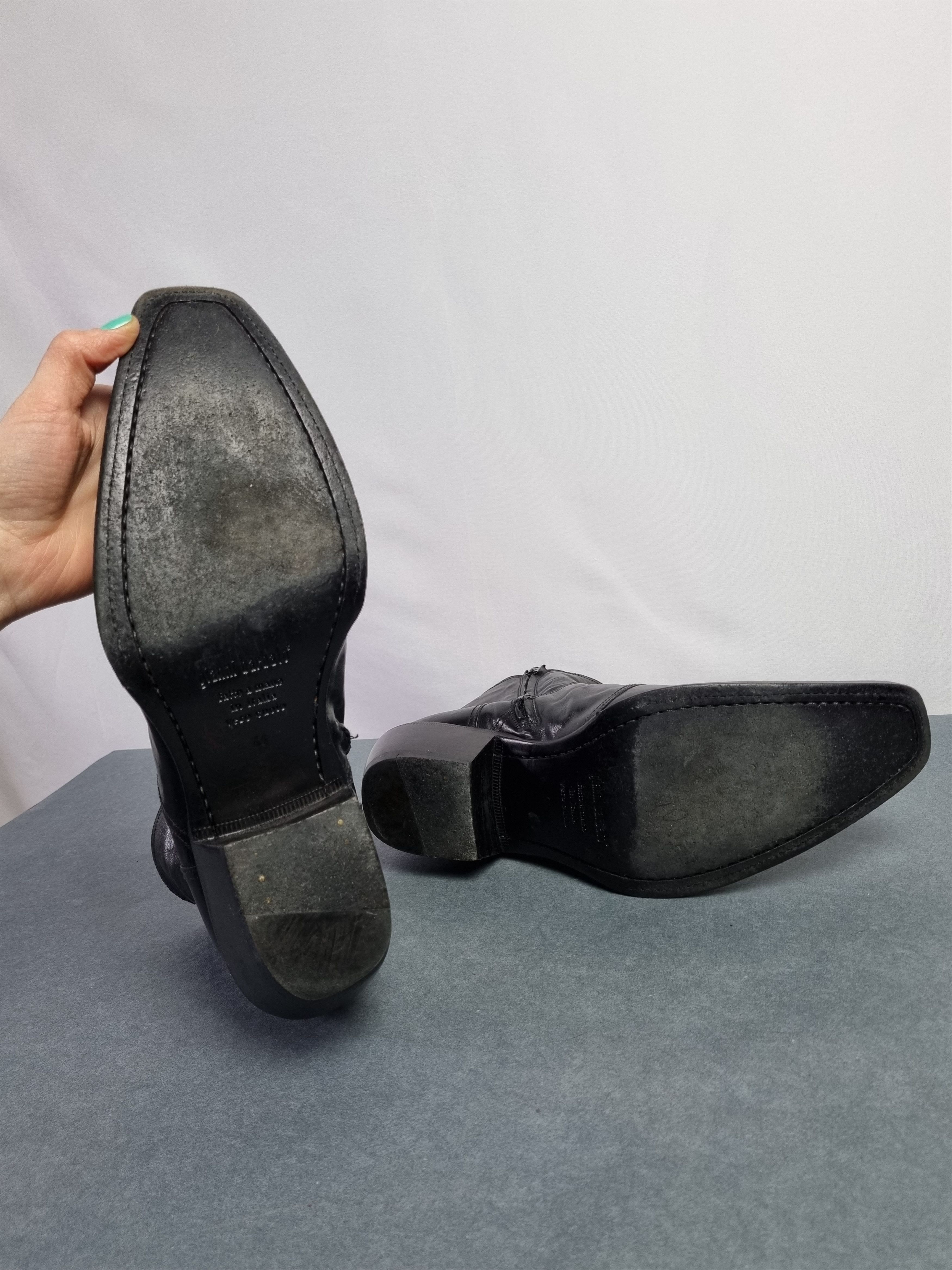 Gianni Barbato 🤠 Vintage Gianni Barbato Cowboy Leather Boots 90s Size US 11 / EU 44 - 8 Thumbnail