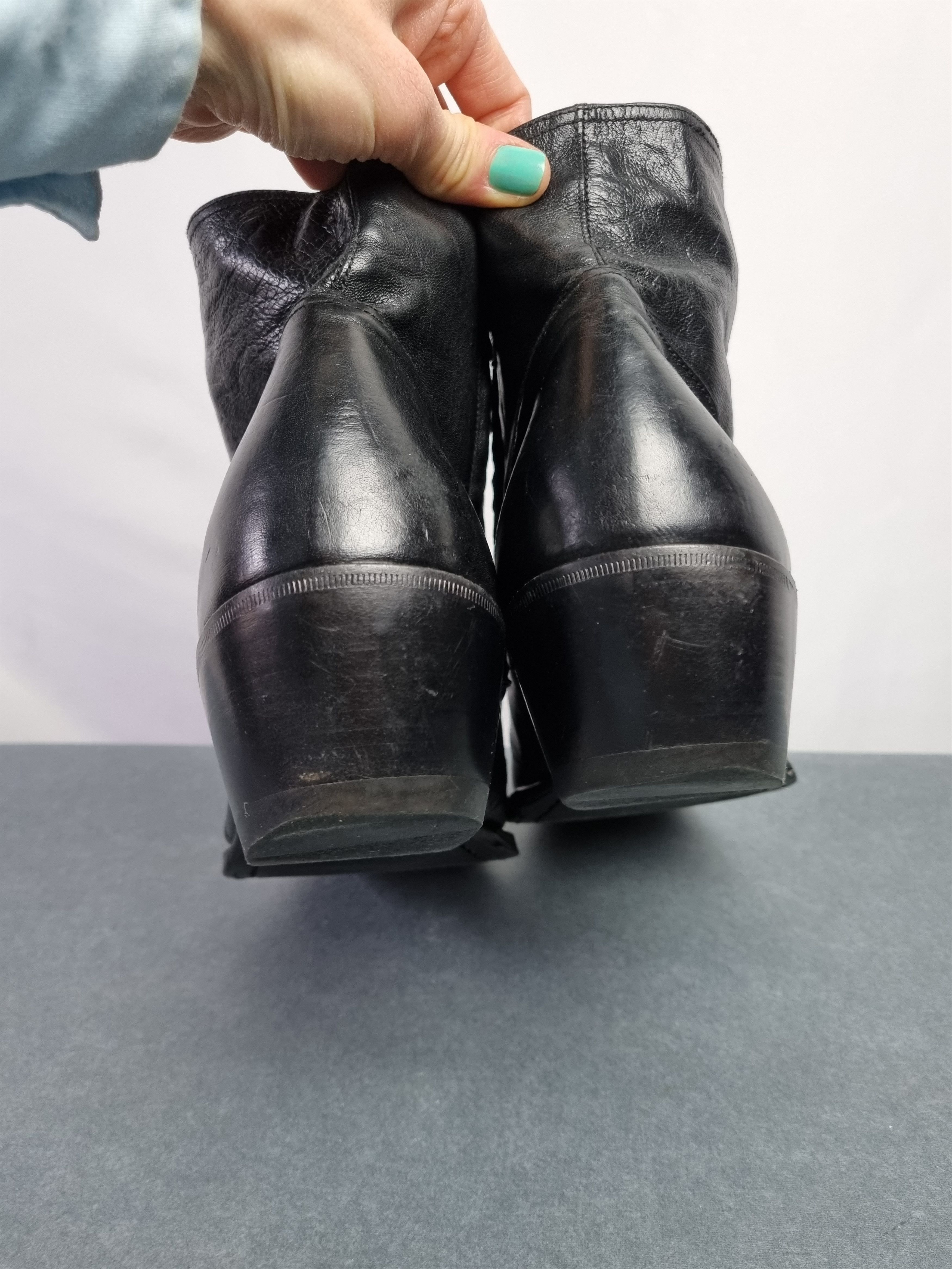 Gianni Barbato 🤠 Vintage Gianni Barbato Cowboy Leather Boots 90s Size US 11 / EU 44 - 6 Thumbnail