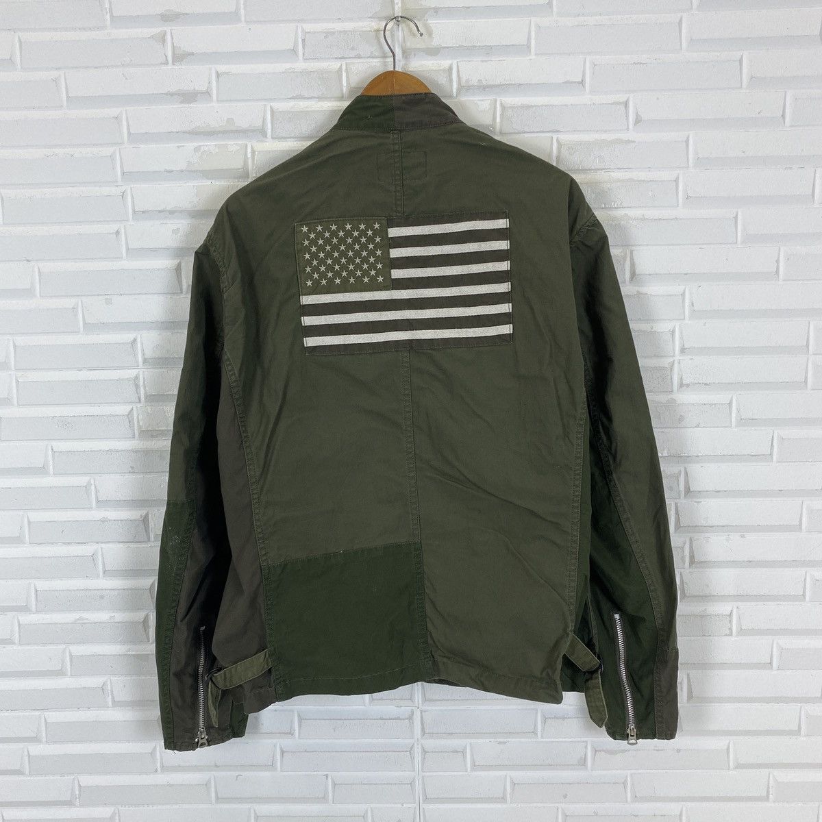 Schott Schott N.Y.C. USA Flag Patchwork Tactical Jacket Size US XL / EU 56 / 4 - 1 Thumbnail
