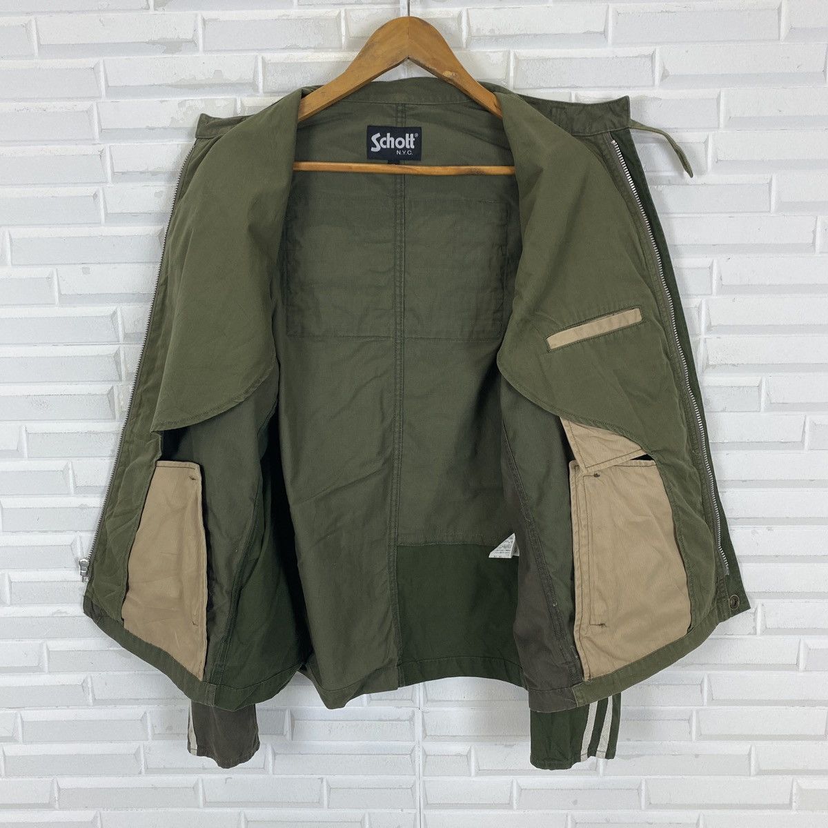 Schott Schott N.Y.C. USA Flag Patchwork Tactical Jacket Size US XL / EU 56 / 4 - 13 Thumbnail