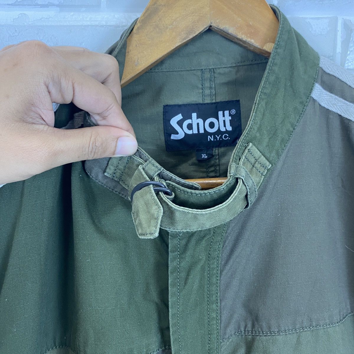 Schott Schott N.Y.C. USA Flag Patchwork Tactical Jacket Size US XL / EU 56 / 4 - 11 Thumbnail