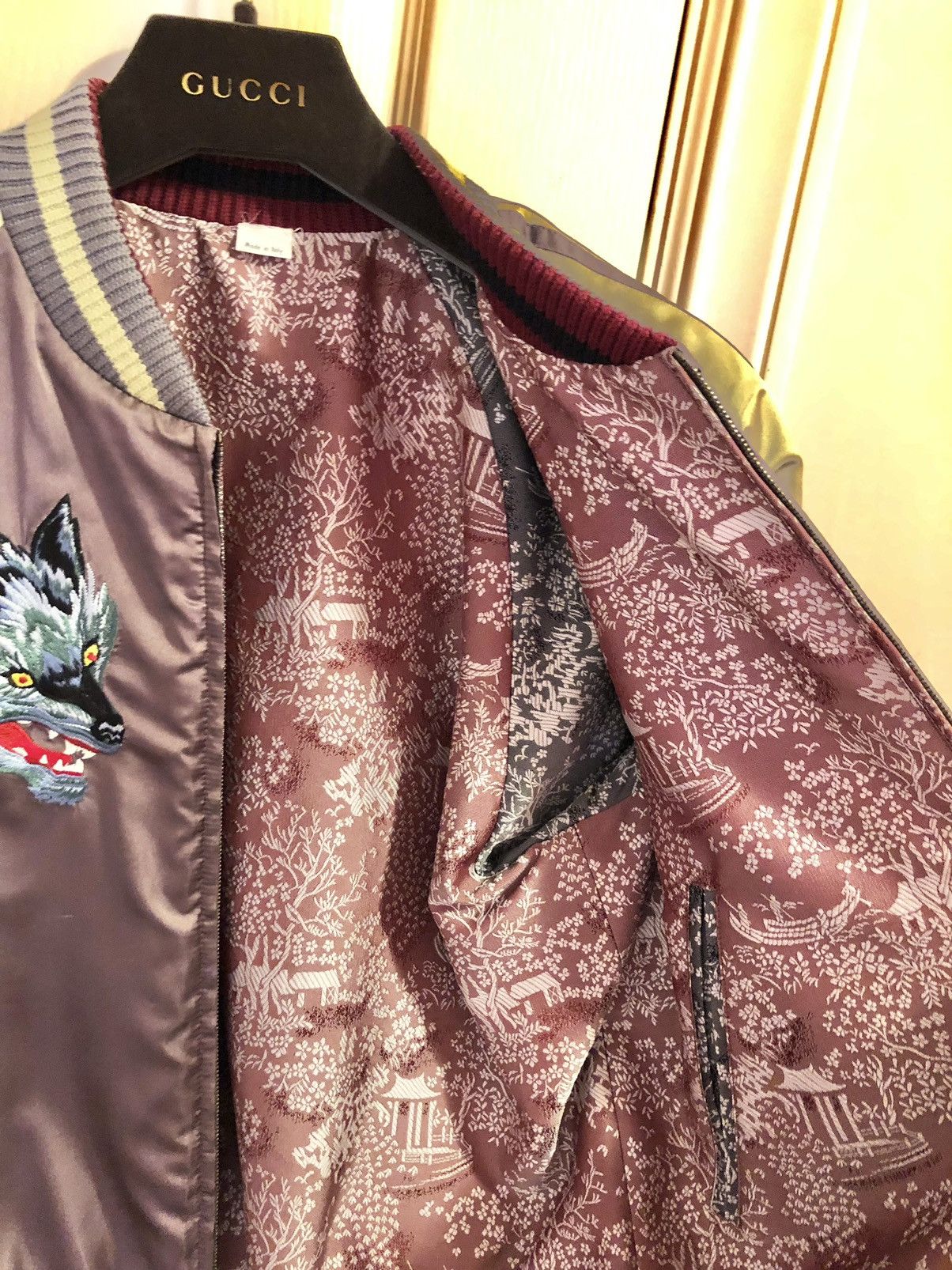 Gucci Gucci - Lone Wolf Embroidered Bomber Jacket Size US S / EU 44-46 / 1 - 8 Thumbnail