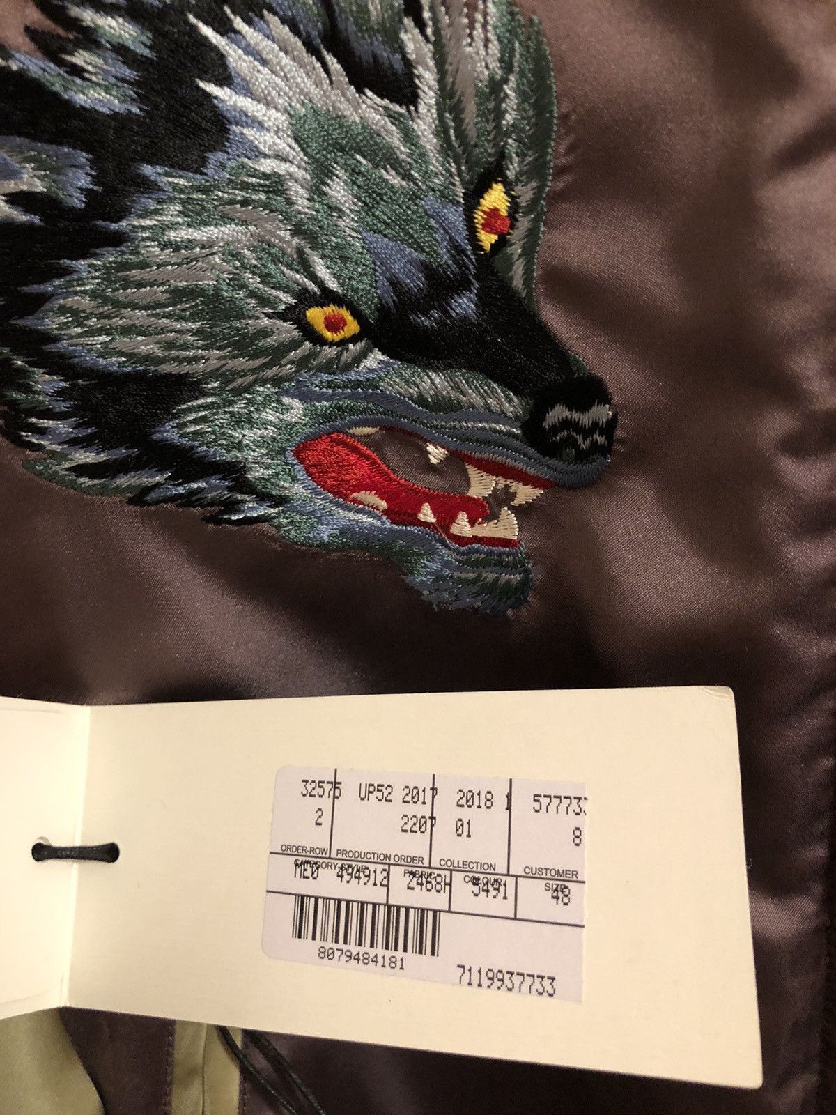 Gucci Gucci - Lone Wolf Embroidered Bomber Jacket Size US S / EU 44-46 / 1 - 14 Thumbnail