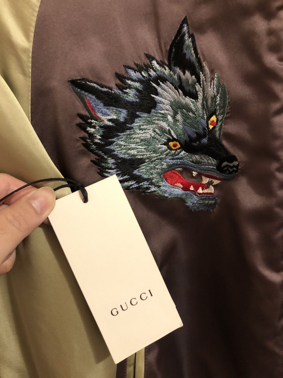 Gucci Gucci - Lone Wolf Embroidered Bomber Jacket Size US S / EU 44-46 / 1 - 13 Thumbnail