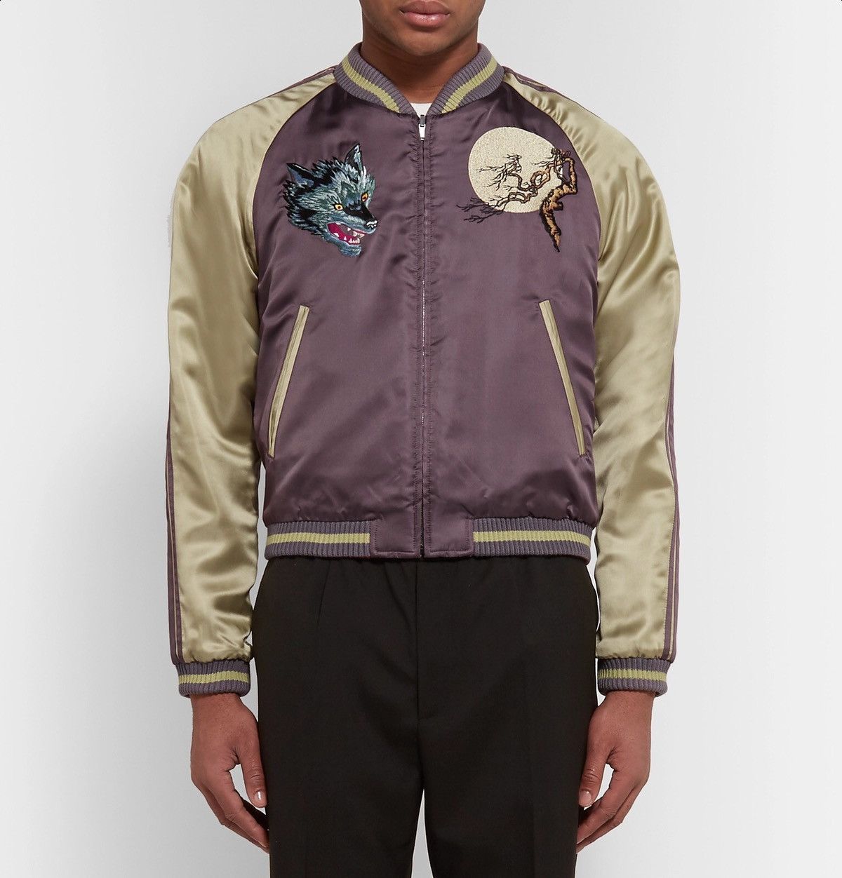 Gucci Gucci - Lone Wolf Embroidered Bomber Jacket Size US S / EU 44-46 / 1 - 15 Thumbnail