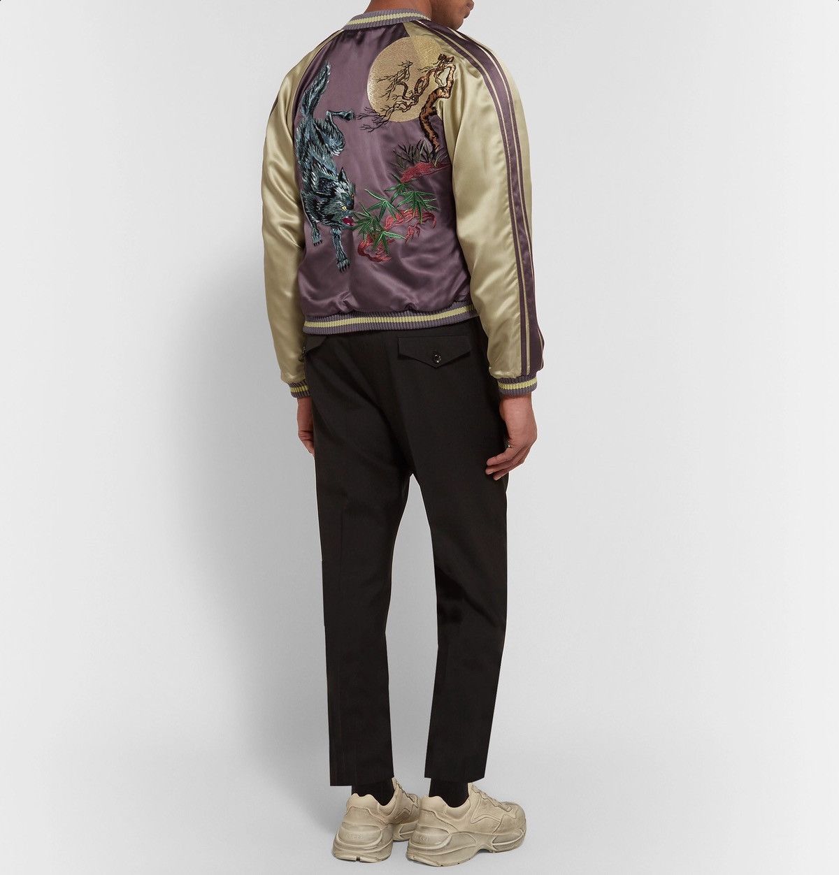 Gucci Gucci - Lone Wolf Embroidered Bomber Jacket Size US S / EU 44-46 / 1 - 18 Thumbnail