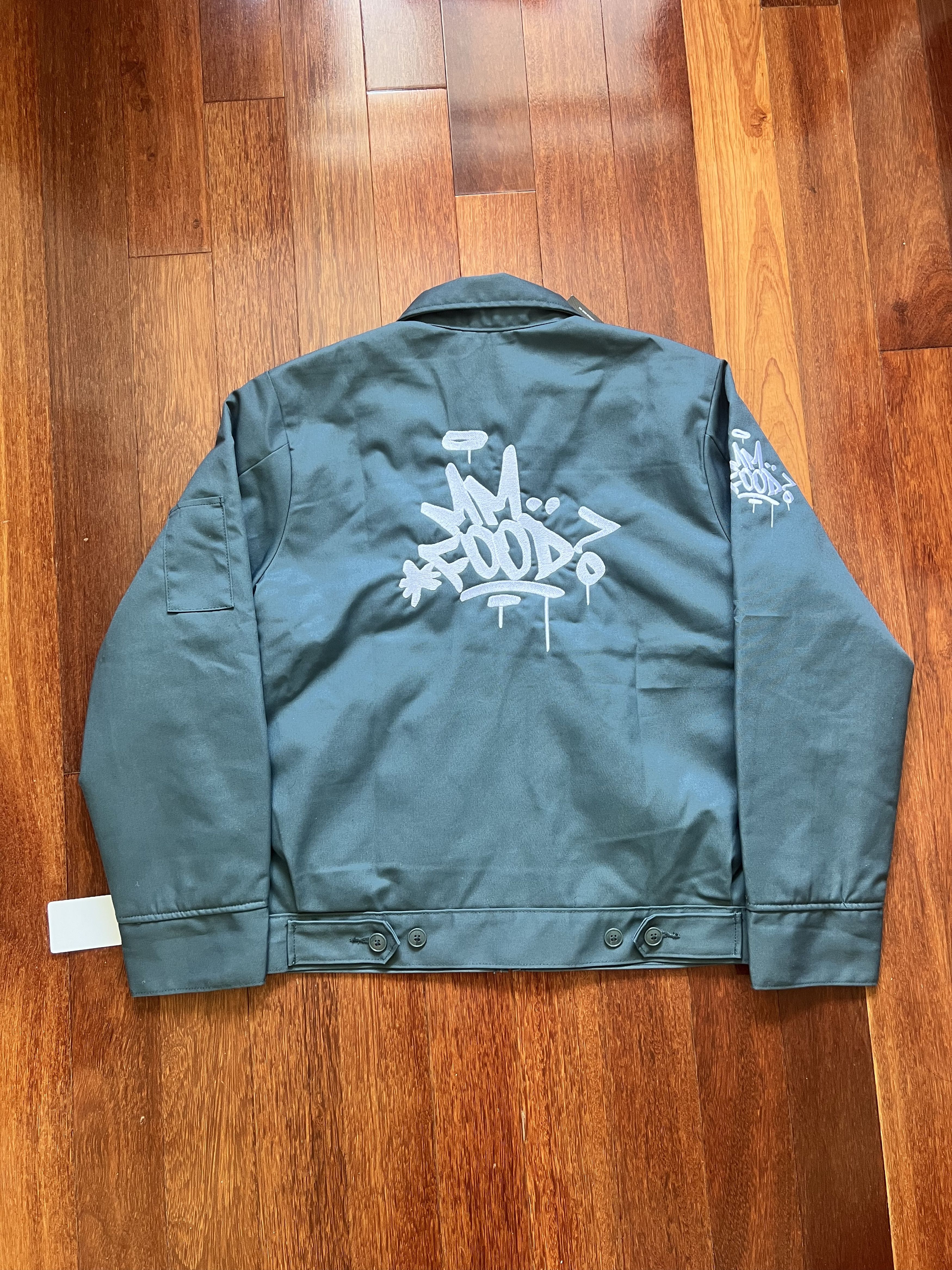 Dickies 💚 MF DOOM Embroidered Mm.. Food Green Workwear Jacket Size US XL / EU 56 / 4 - 5 Thumbnail