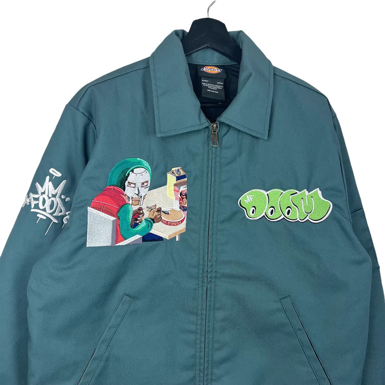 Dickies 💚 MF DOOM Embroidered Mm.. Food Green Workwear Jacket Size US XL / EU 56 / 4 - 3 Thumbnail
